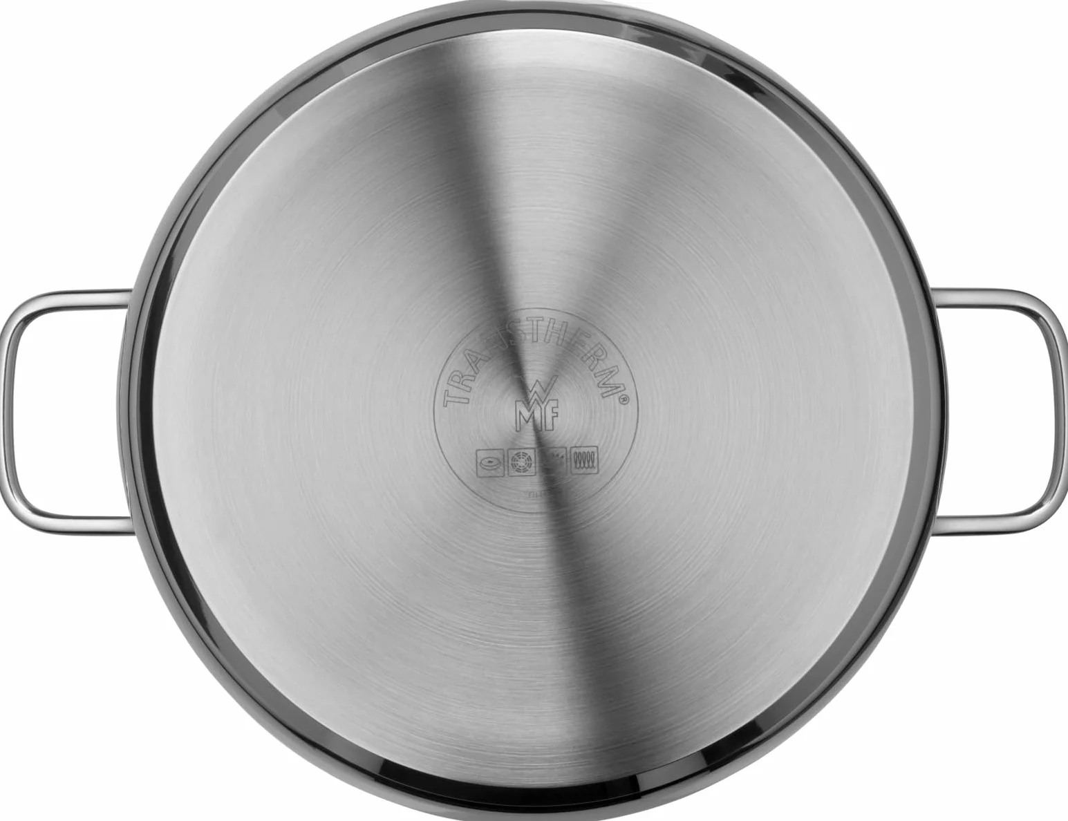 WMF Diadem Plus - Olla Baja 6.5 L Ø24 cm, Acero Inoxidable Cromargan, con Tapa de Cristal