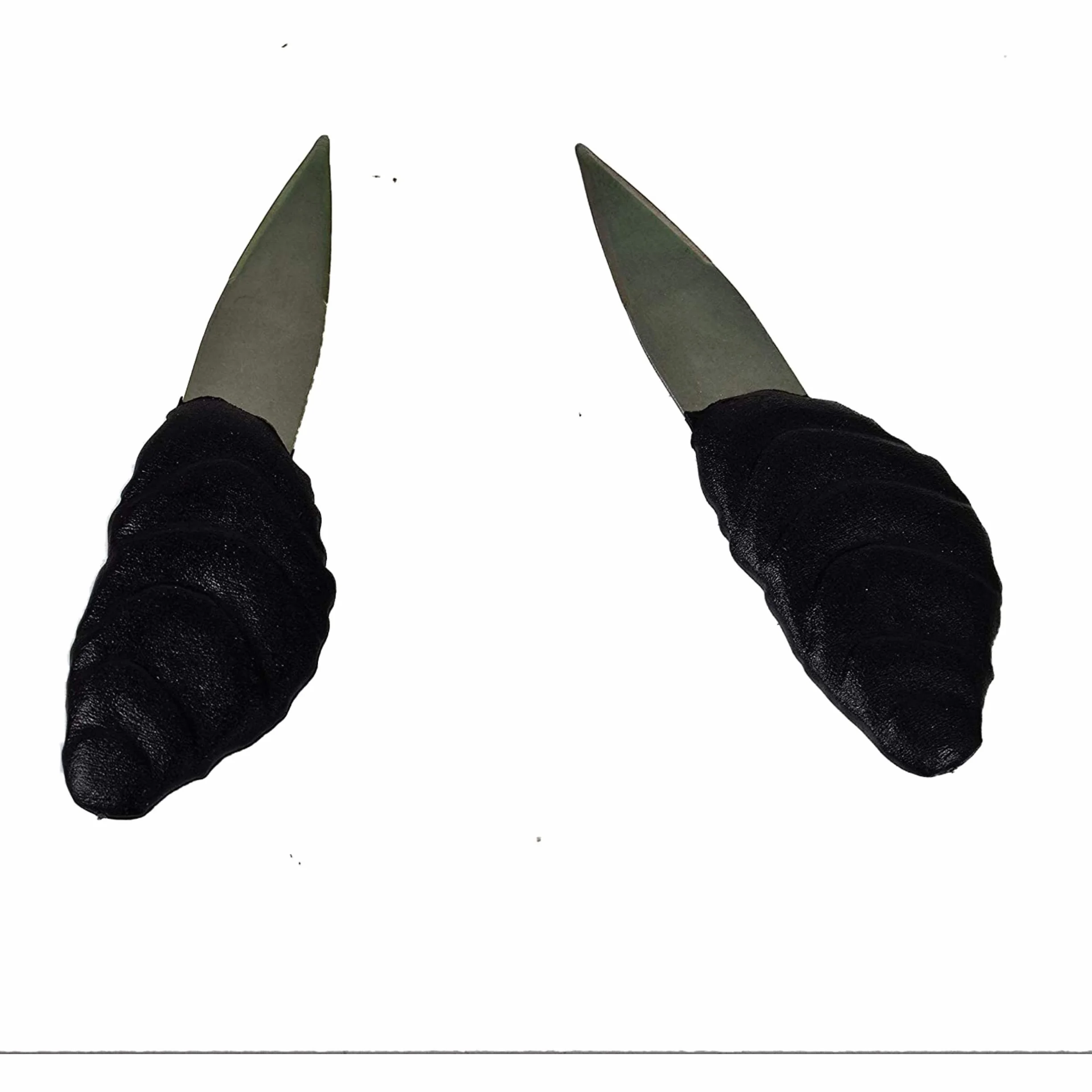 Juego de 2 cuchillos de ostras inoxidable ecológico negro de fabricación francesa, fabricado en Francia, cada cuchillo tiene una hoja de acero inoxidable y su mango con decoración de ostras