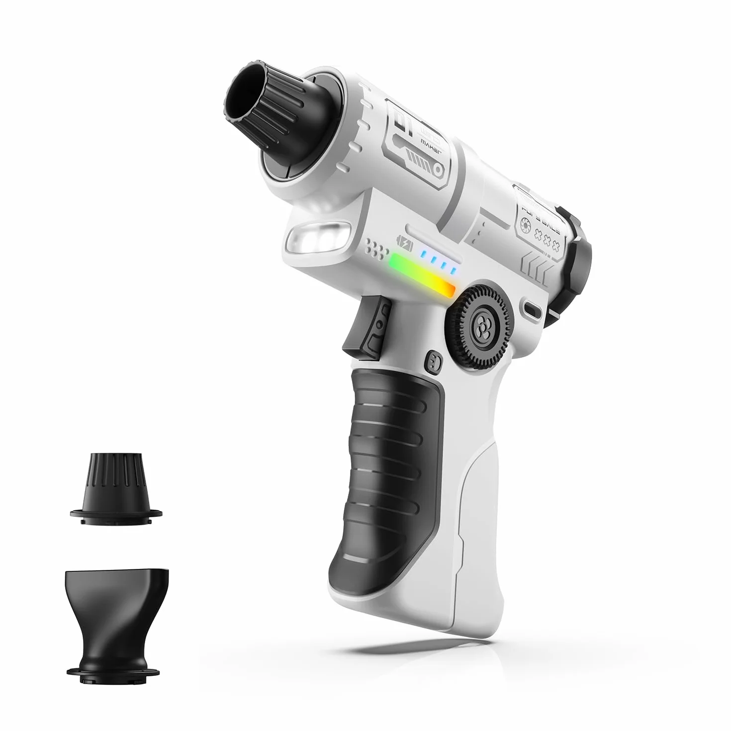 yAyusi Colector de Polvo Eléctrico Recargable,Colector de Polvo Eléctrico de Aire de Alta Potencia de 130000 RPM,con LED,Control de Velocidad Continuo,Adecuado para Exteriores,Hogares y Automóviles
