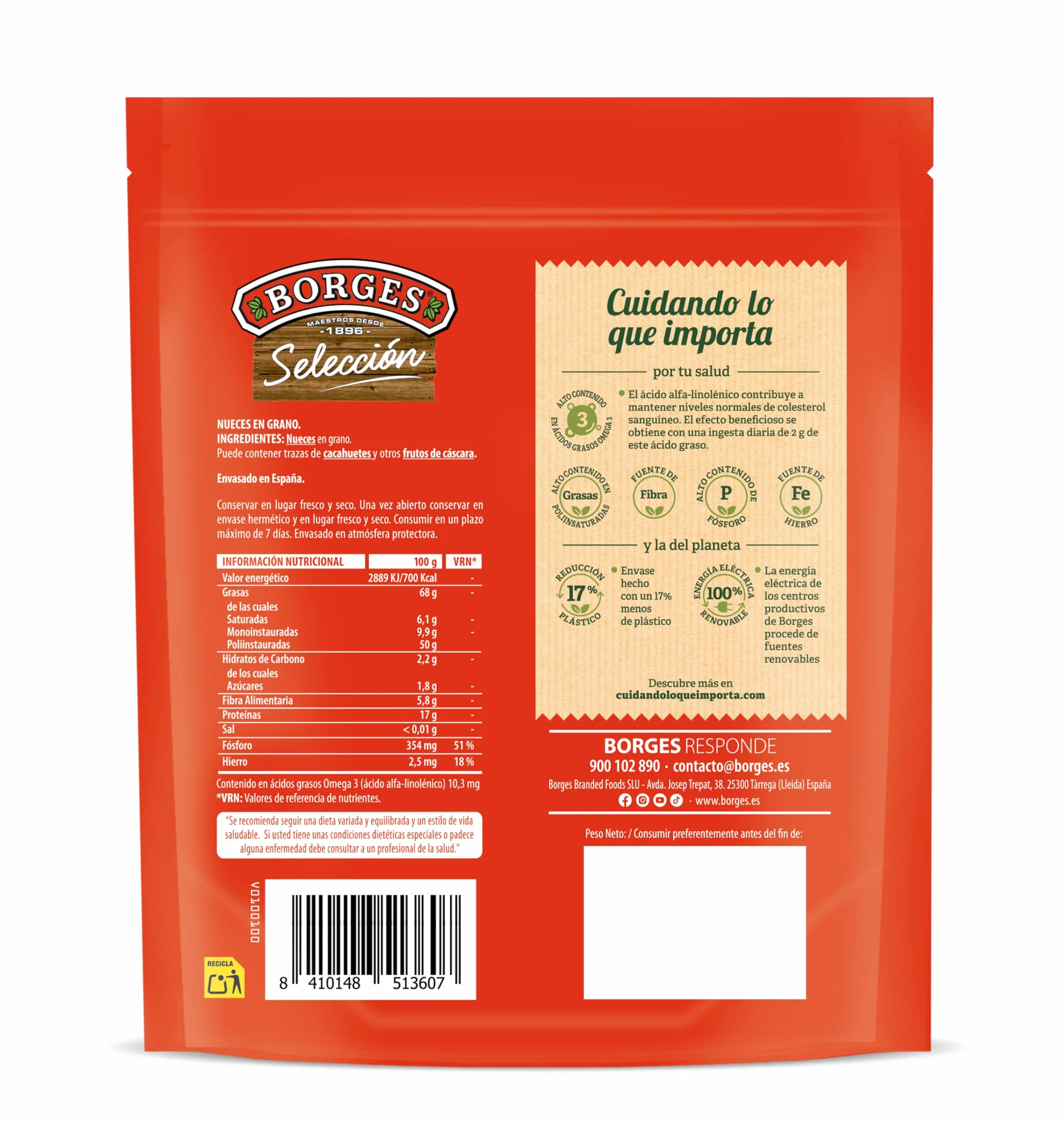 Borges Nuez De California En Grano 130 Gramo
