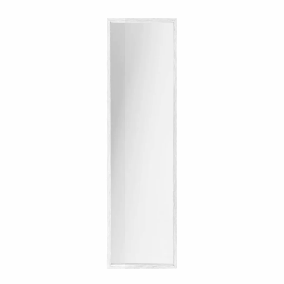 Acomoda Textil – Espejo de Pie con Marco de Madera Decorativo, Resistente con Soporte para Habitación, Vestidor, Recibidor y Tienda. Espejo Rectangular Cuerpo Entero (Blanco, 120x30 cm)