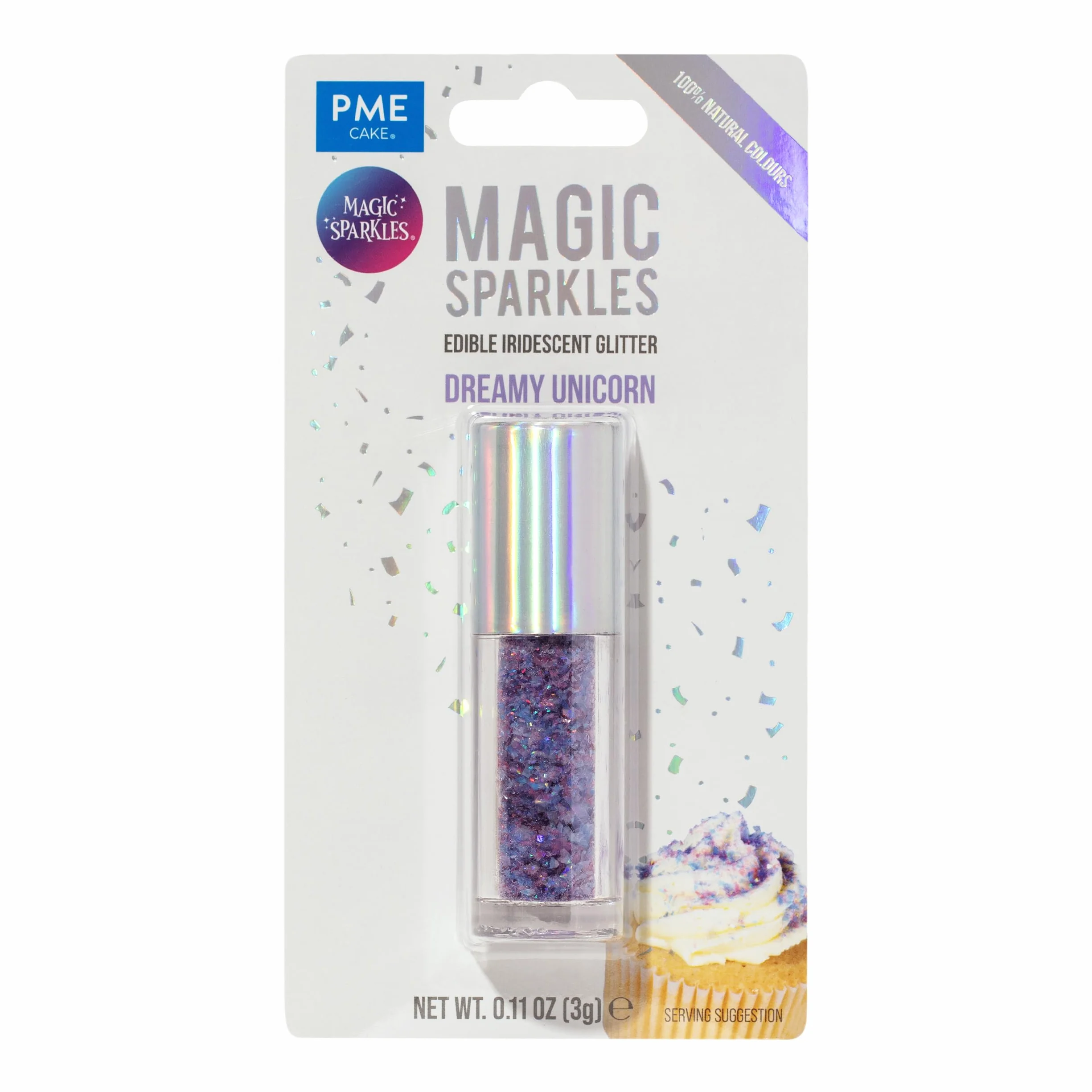PME Magic Sparkles Copos de Glitter Iridiscente Comestible Unicornio Encantado 3g