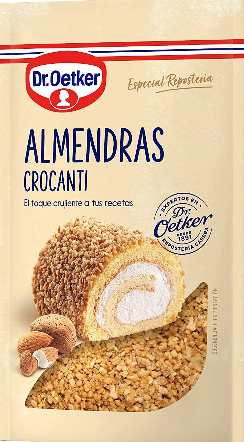 Dr. Oetker Almendras Crocanti, Almendras Caramelizadas Tostadas para Repostería, Bolsa 125g