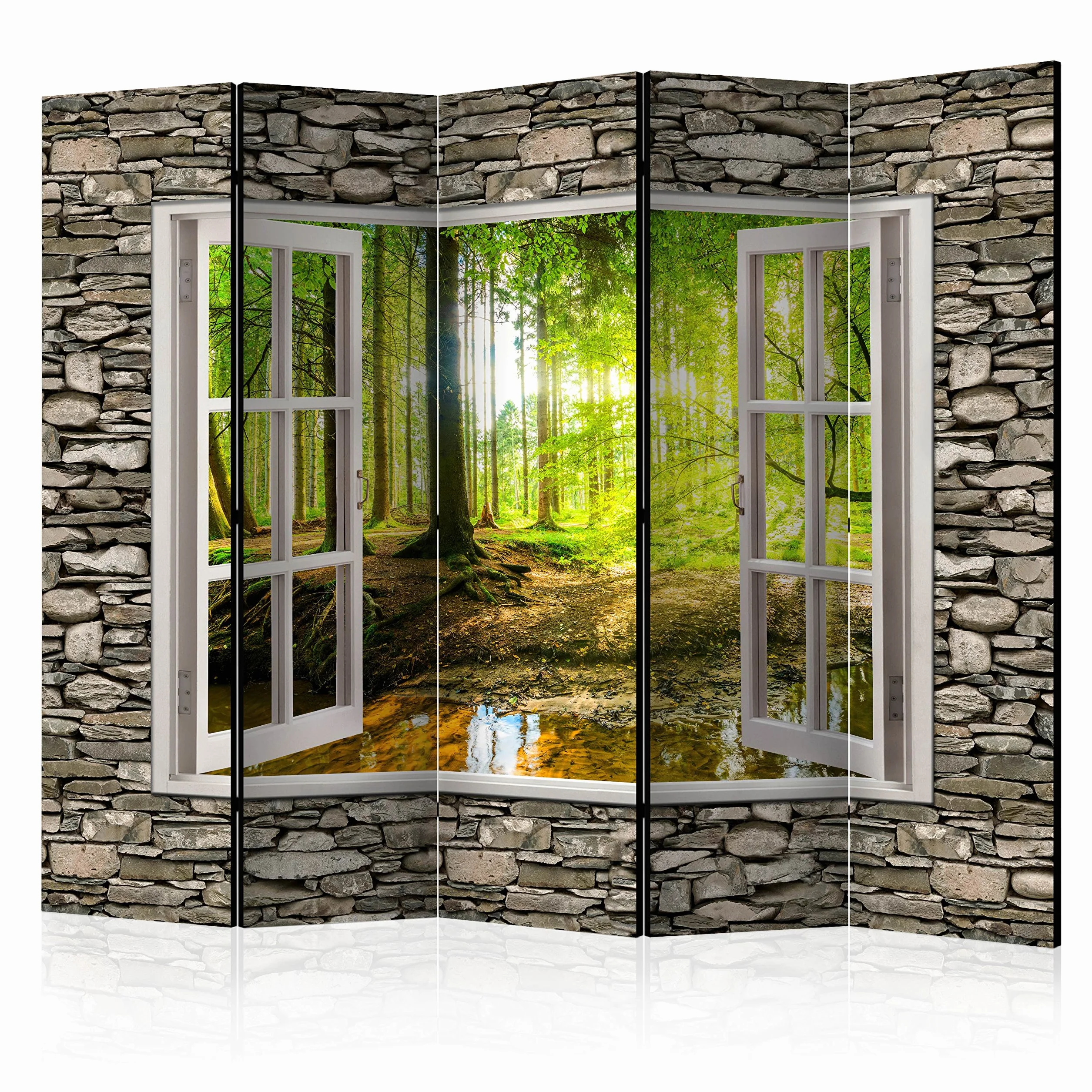 murando Biombo 225x172 cm de Impresion Unilateral en el Lienzo de TNT Decoracion Foto Biombo de Madera con Imagen Impresa Separador Grande Home Office c-C-0084-z-c