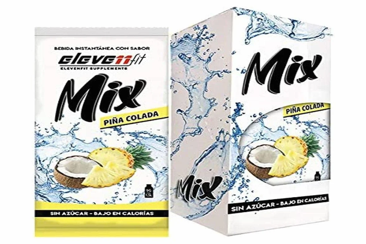 Eleven Fit Mix Instantáneo Sabor Piña Colada 1.5L Sin Azúcar Baja Calorías Caja 12 Sobres