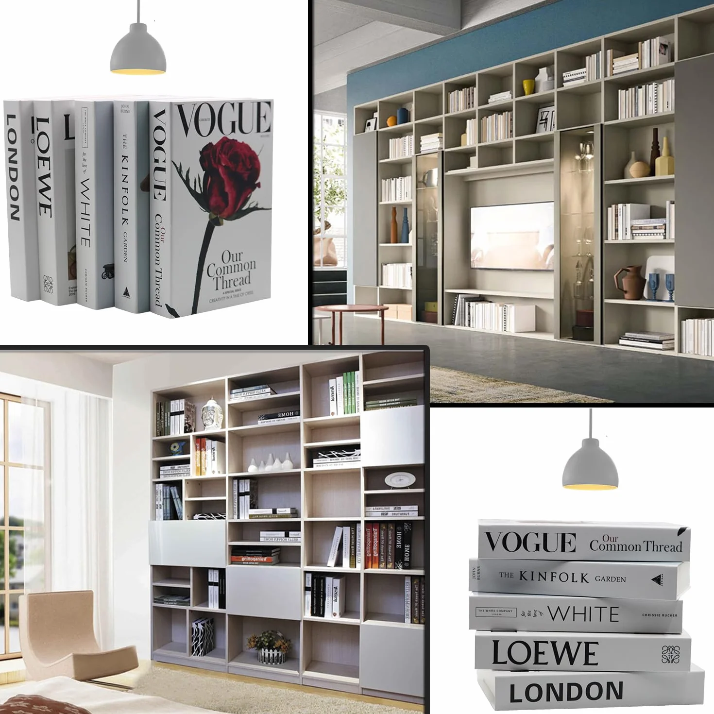 5 Piezas Libros Decorativos Moda Libro Decoracion Falsos de Interiores Moderno Libros Decorativos Falsos para Decoración, Estantería, Mesa de Centro del Hogar (5 Piezas E)