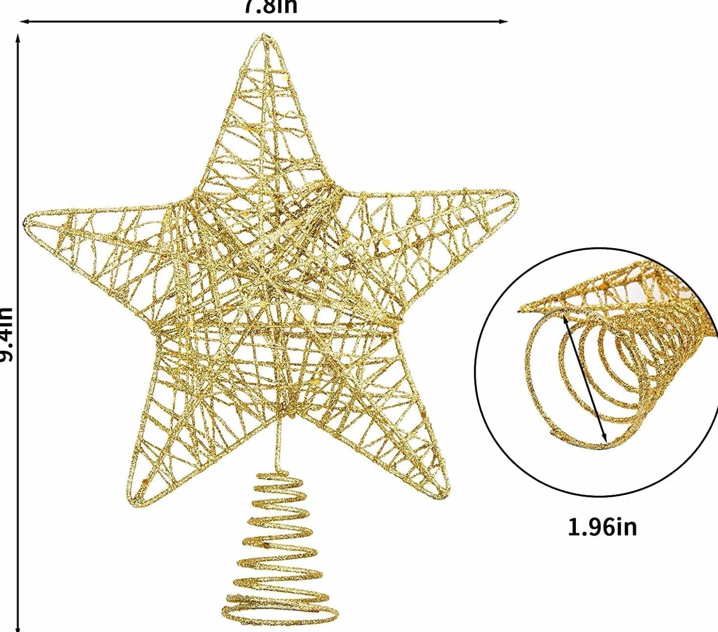 SULOLI Estrella para Àrbol de Navidad，Árbol de Navideña Topper，20 * 25cm Estrella Decoracion Navidad, Hogar, Fiestas Festivas