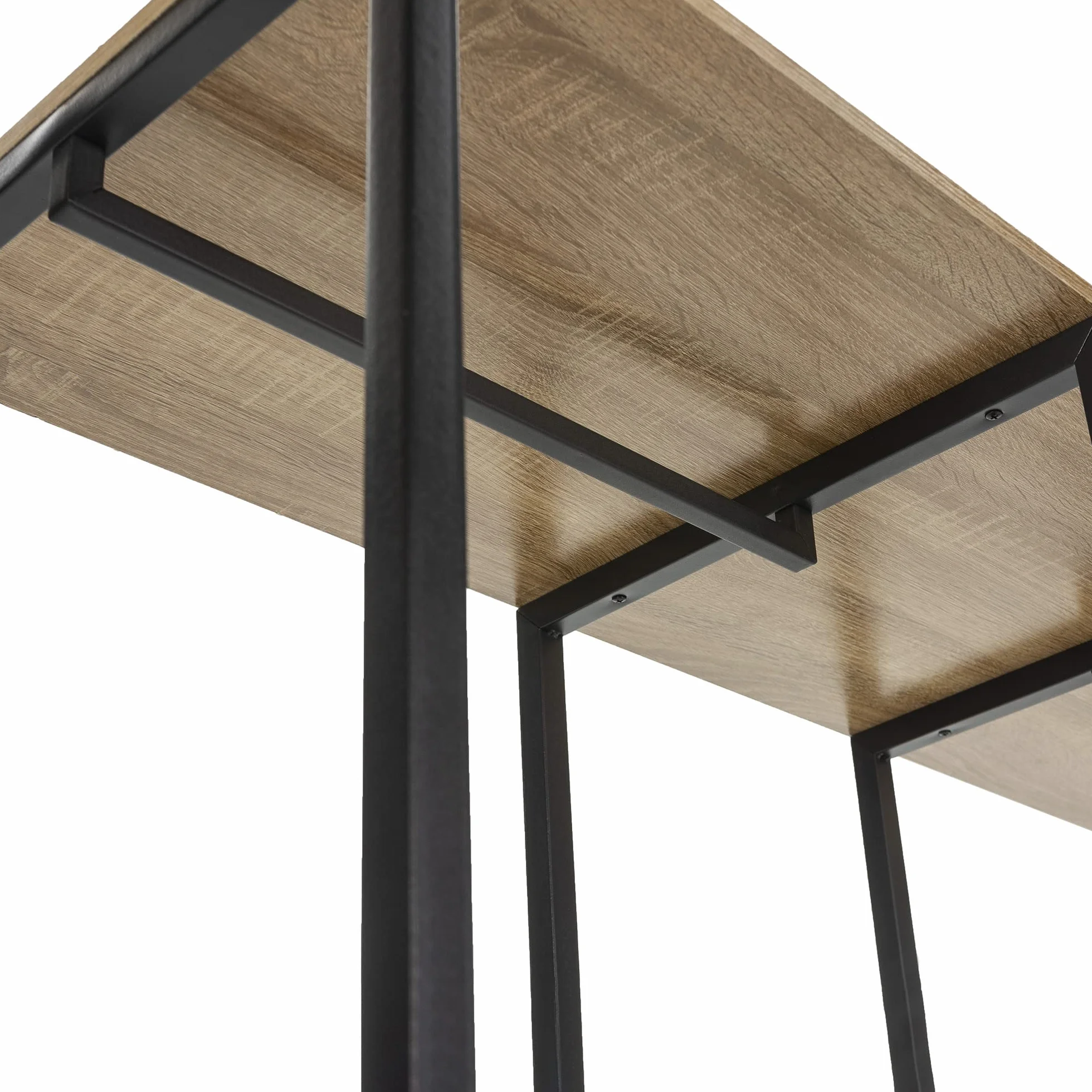 HOMN LIVING Armario vestidor Jana 3 estantes 2 Barras, Color Roble/Negro, 120 cm (Ancho) 40,4 cm (Profundo) 167 cm (Altura)