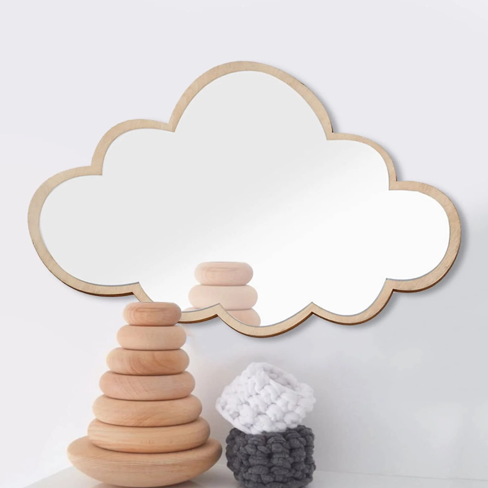 Espejo para Niños con Calcomanía Decorativa de Nube, Pegatina Acrílica para Hogar