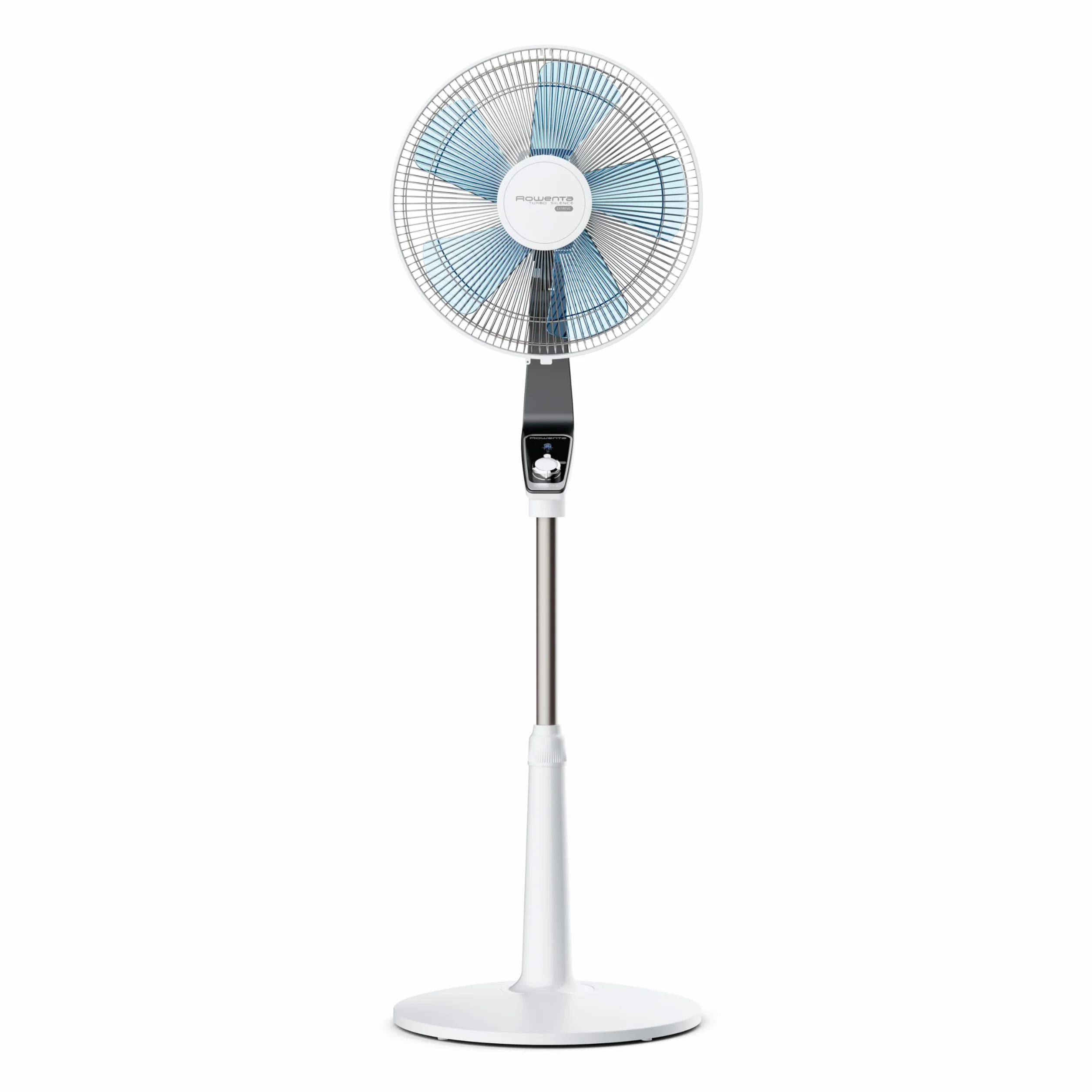 Rowenta Turbo Silence Extreme Ventilador de Pie 40 cm Silencioso Modo Silent Night Turbo Boost Oscilación Automática Blanco VU5640