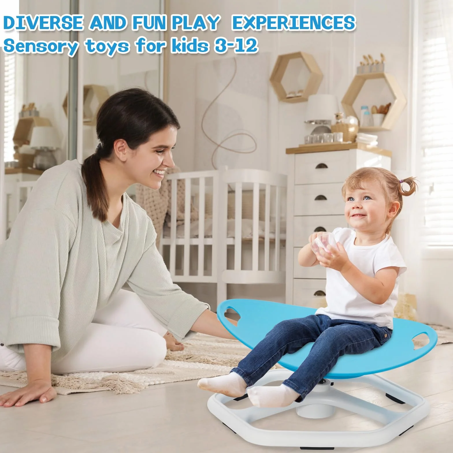 Silla Giratoria Sensorial para Niños, Taburete Giratorio de 360° con Entrenamiento de Equilibrio, para Mejorar el Equilibrio, Juguete Sensorial para niños y Niñas, Ideal para Autismo