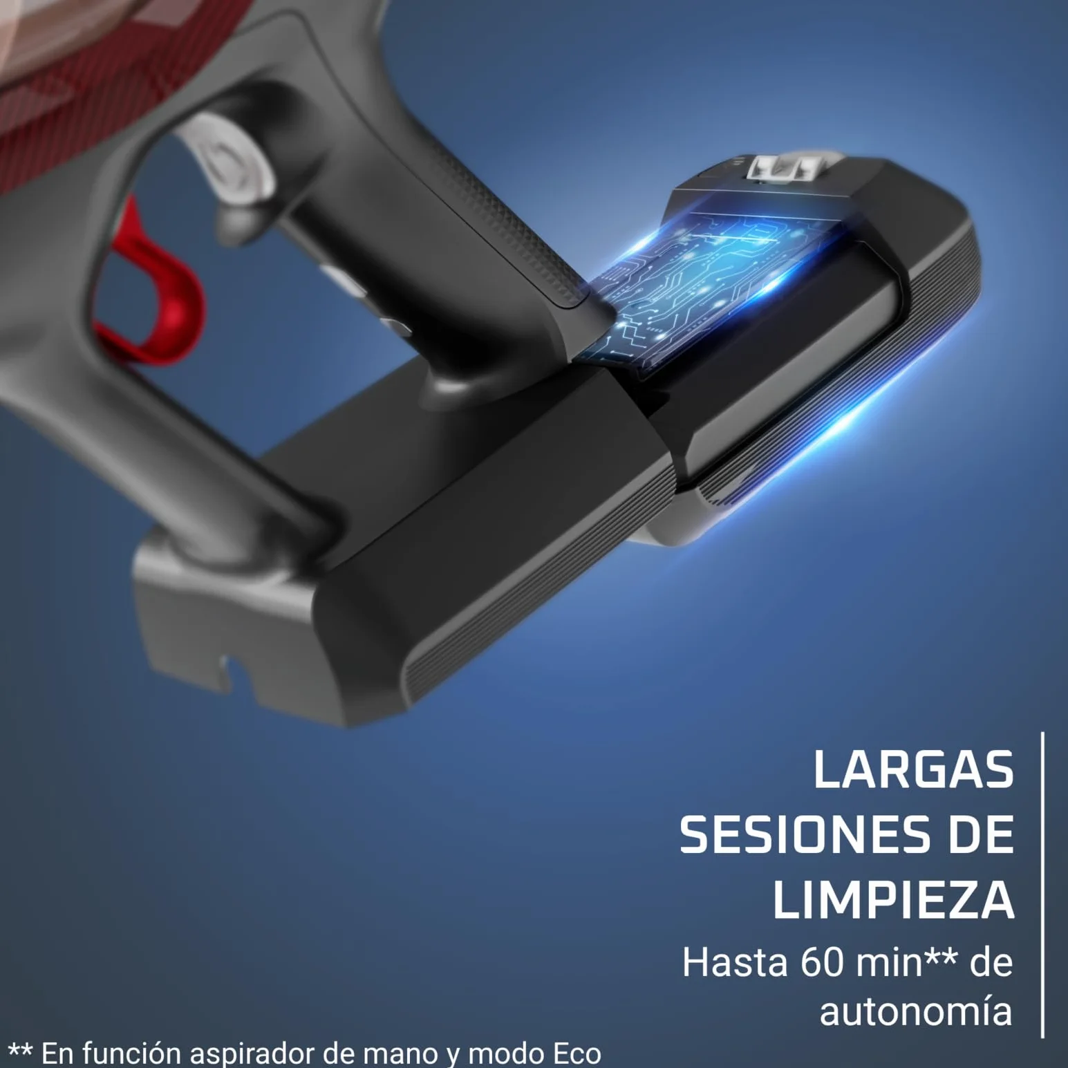 Rowenta X-Pert 6.80 Flex, Aspiradora Escoba Sin Cable, Autonomía de hasta 60 Minutos, con Luces led, Limpieza 4 en 1, Ligera, Smart Control Display, Modelo Animal Flex, Burdeos, RH6493E0