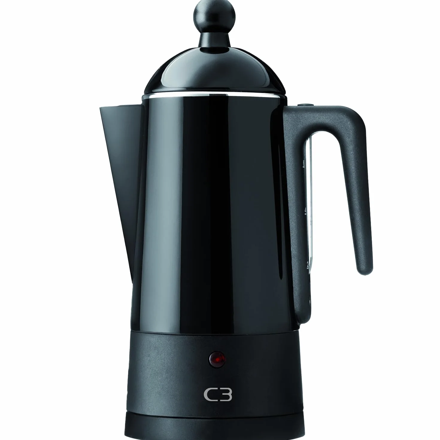 C3 30 Diseño percolador Eco 2 acero inoxidable lacado negro 6 tazas
