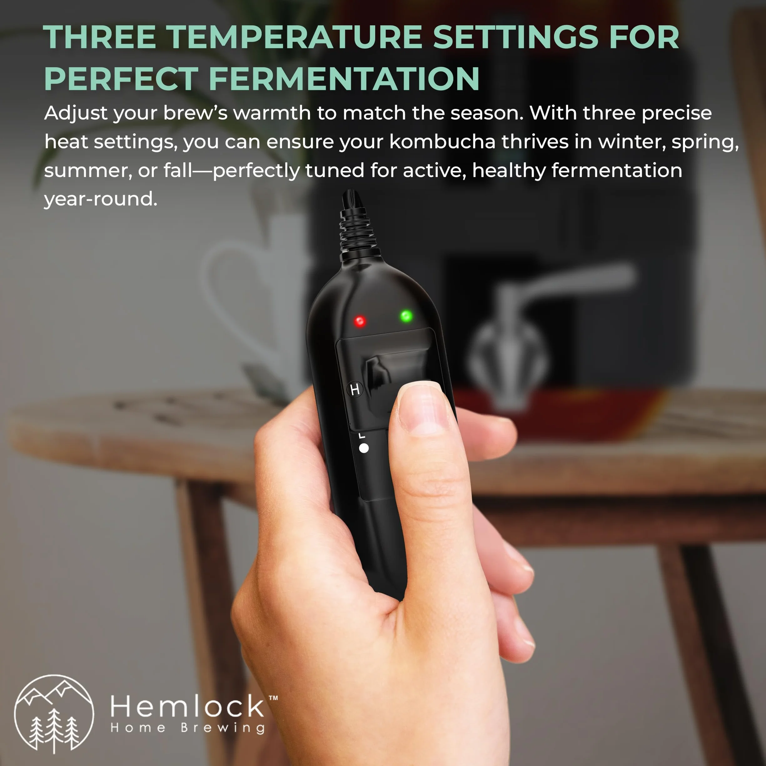 Hemlock Home Brewing Kombucha - Calentador de fermentación con Control de Temperatura