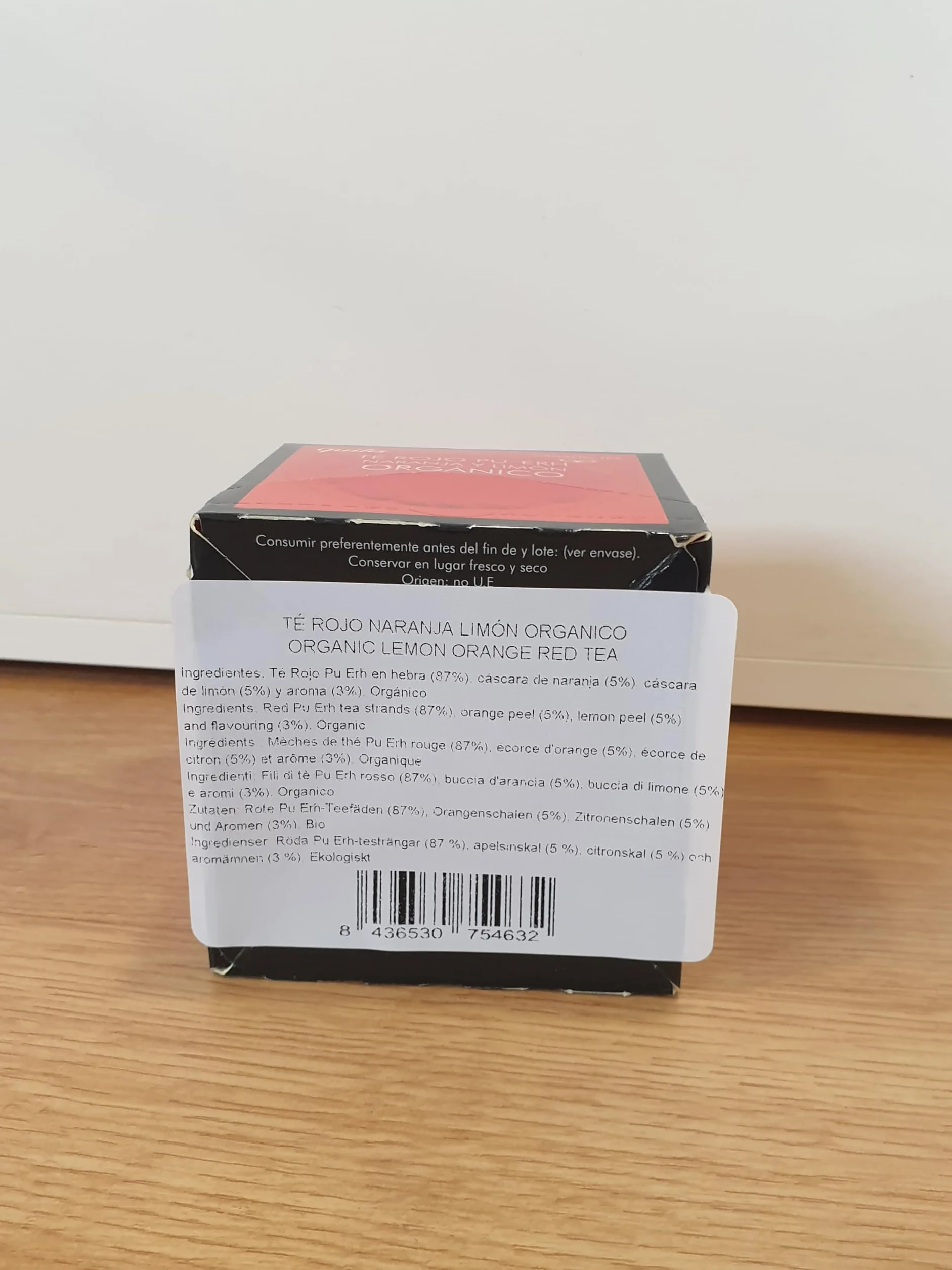 CAFES GUILIS DESDE 1928 Té Rojo Pu Erh Orgánico con Naranja y Limón en Hoja Caja 15 pirámides Pack 4
