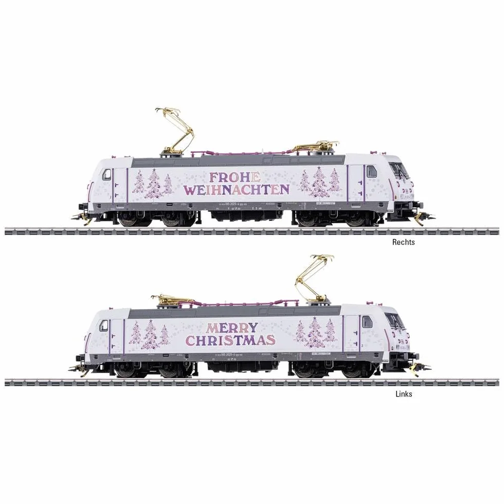 Märklin H0 – Locomotora navideña BR 185.2 – Decodificador MFX – Motor Especial – Embrague Chapado en Oro de 24 Quilates – Epoche Vi