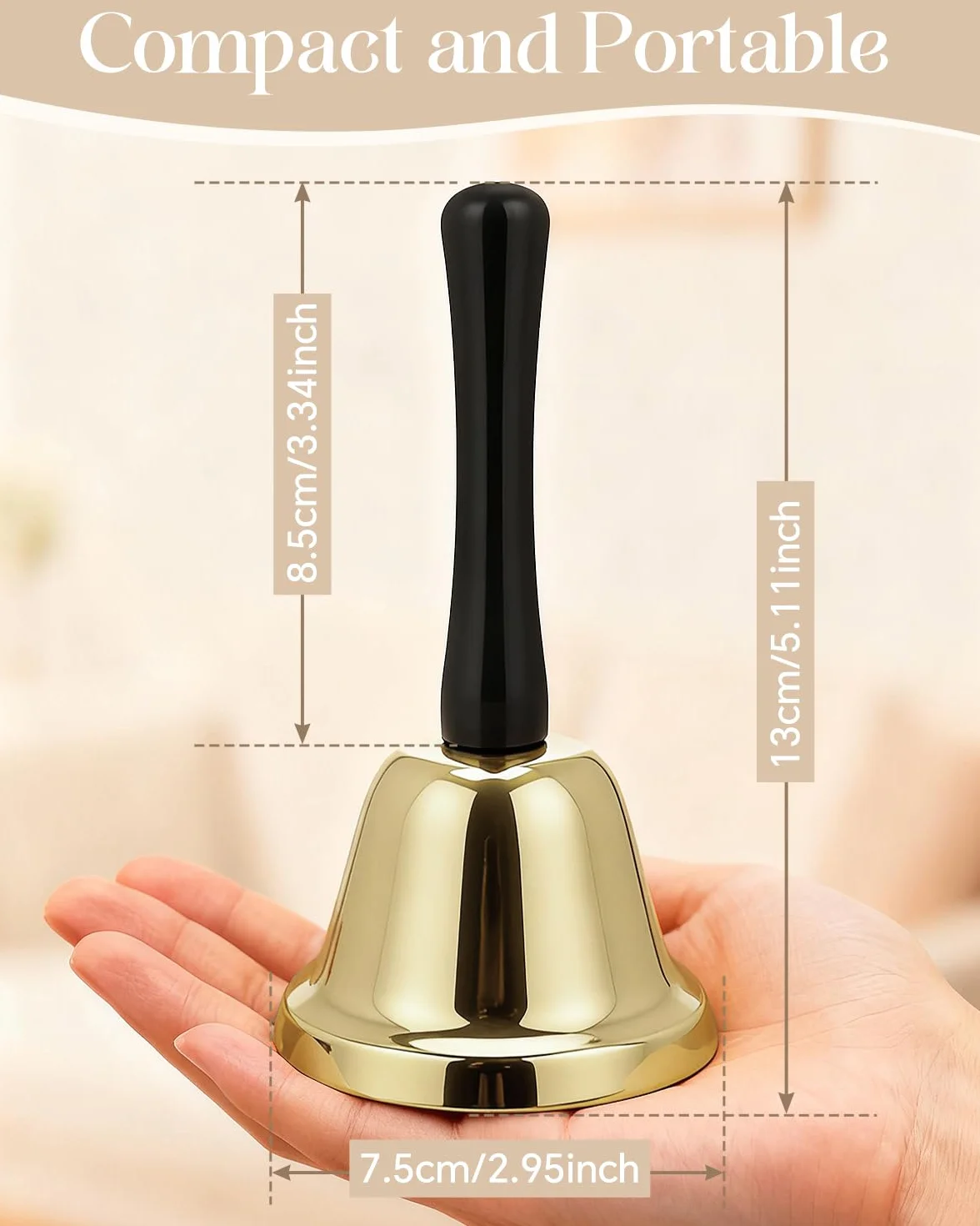 Campana de Mano de Metal VABNEER para Hogar y Eventos - Timbre de Recepción