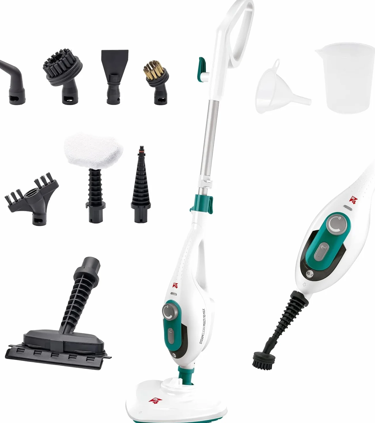 Di4 Steamclean Multi 10 Max Mopa a Vapor Multifunción 10 en 1, 1500W, Elimina 99,9% Virus y Bacterias, Limpiador Hogar
