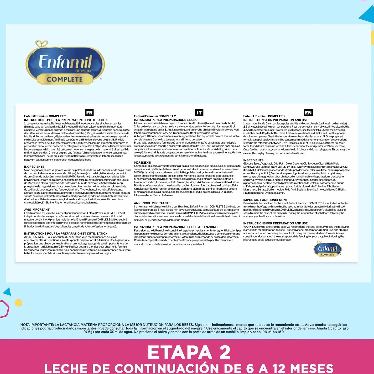 Enfamil Premium Complete 2 Leche Infantil Continuación 800 g
