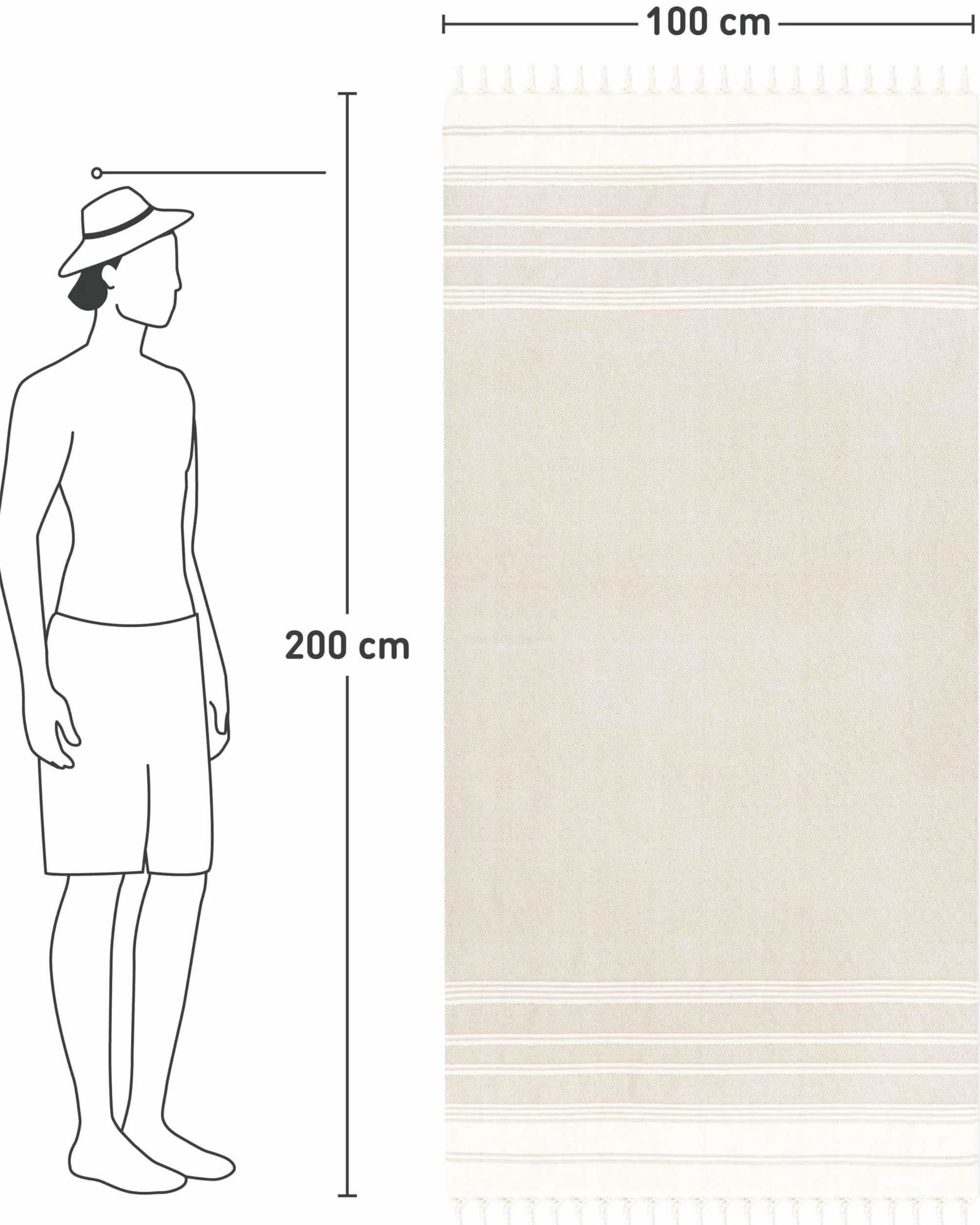 Fit-Flip Toallas Playa Hammam – Pareos Grandes de algodón 100% – Toalla Pareo compacta, Gigante y Secado rápido – Fouta XL Absorbente – Ideal para Piscina - Arena - 100x200cm Diamond