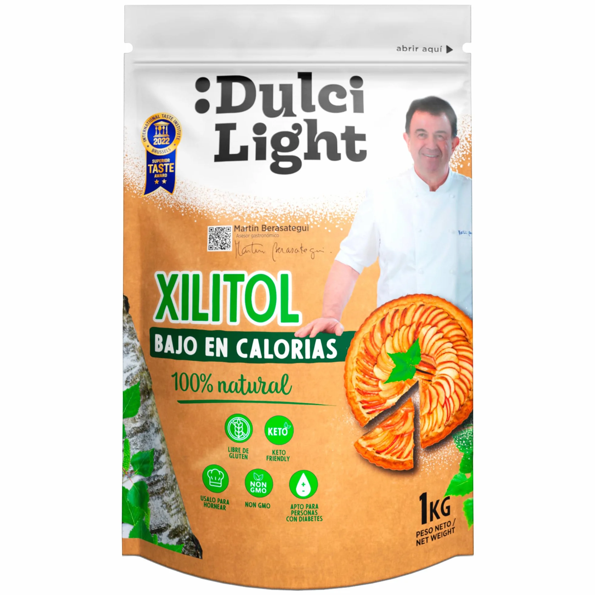 DulciLight Xilitol 1 KG Natural de Abedul Finlandia Sustituto del Azúcar Bajo en Calorías