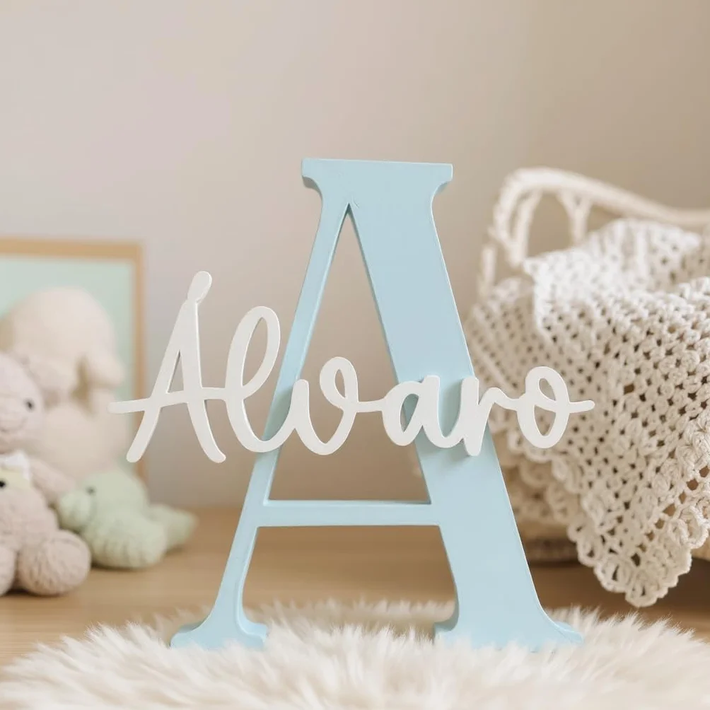 Letra con nombre personalizada decorativa mesas dulces comuniones decoración habitación letrero identificación