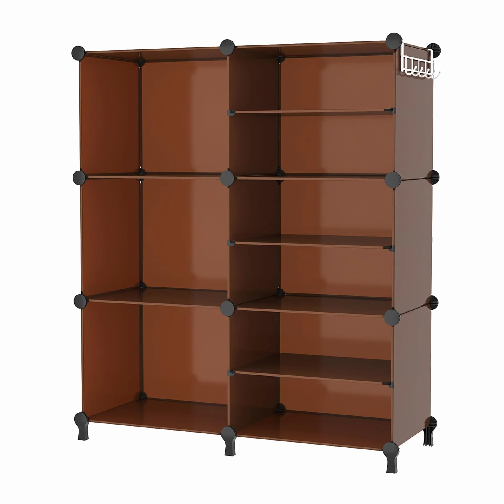 AWTATOS Organizador de armario con 6 estantes de almacenamiento de cubos, organizadores de ropa portátiles y almacenamiento apilables, estantes para armario, dormitorio, sala de estar, oficina, color