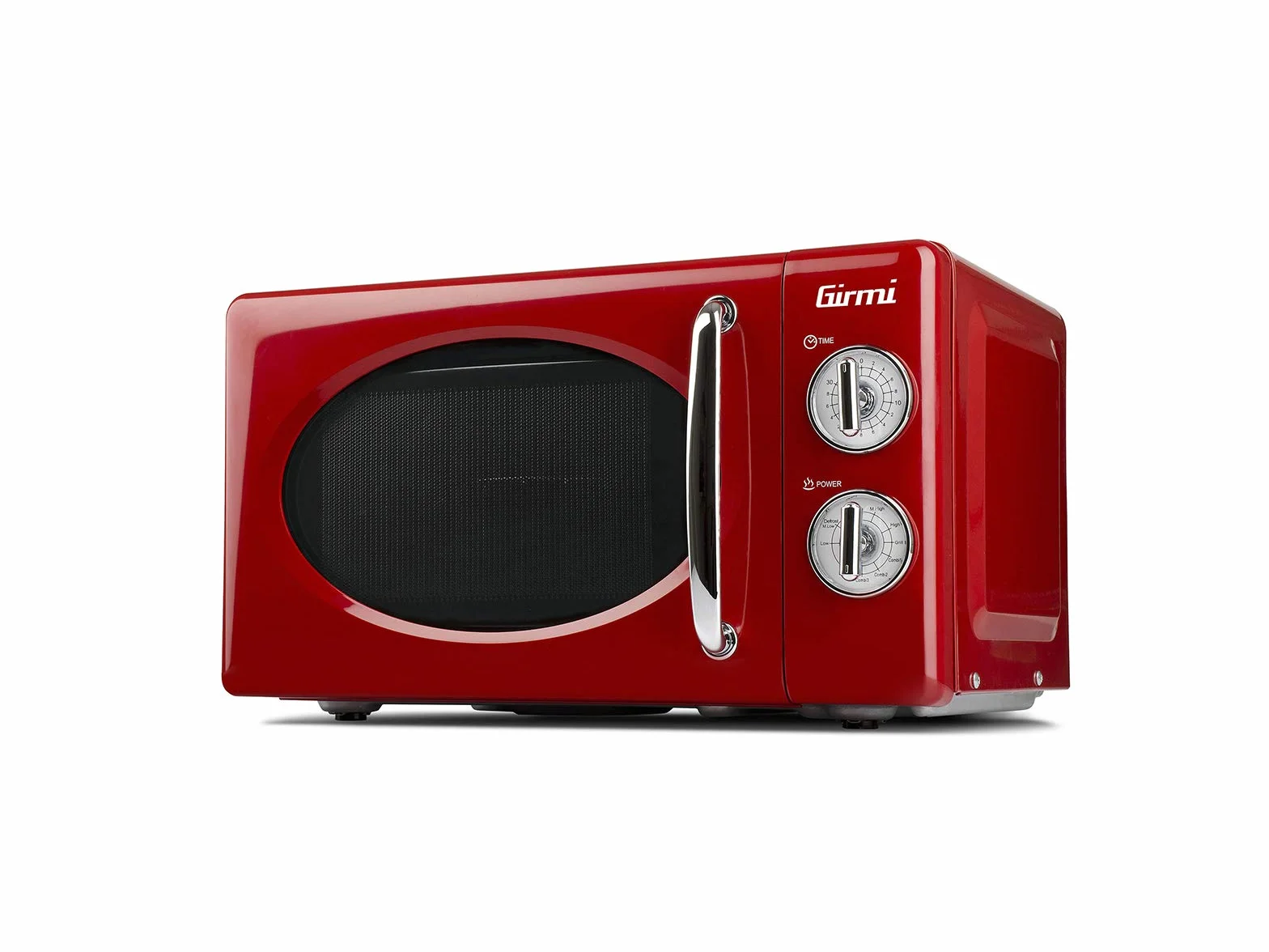 Girmi FM21 - Horno microondas combinado, diseño vintage, 20 litros, 700+800 W, rojo