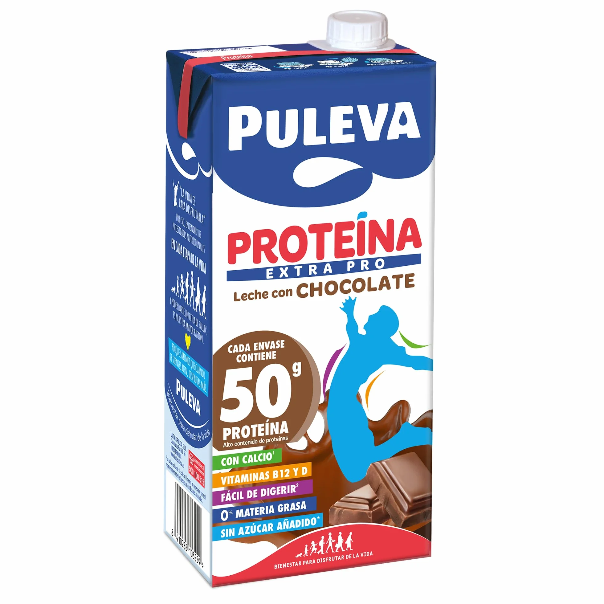 Puleva Leche Proteína Extra Pro Chocolate 0% Grasa Sin Azúcares Añadidos Pack 6x1L