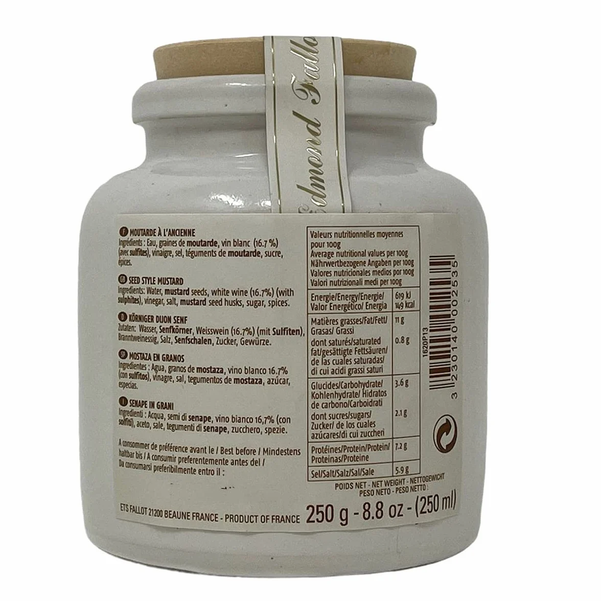 Mostaza al antiguo en grano en pote de gres