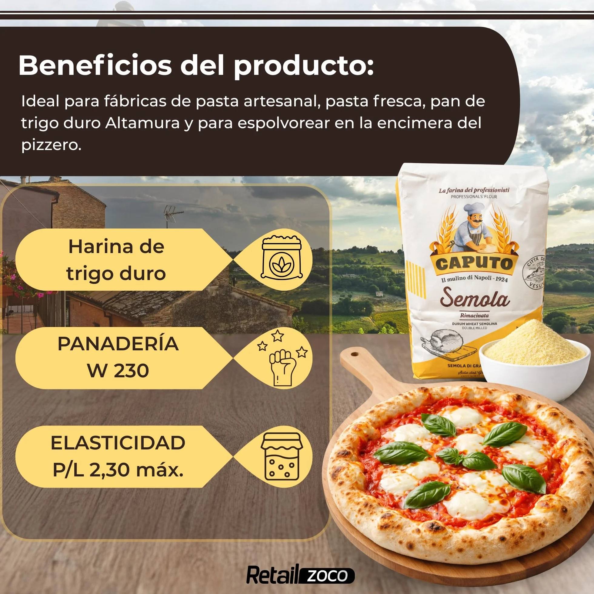 Semola Caputo Di Grano Duro Rimacinata 1 kg 3 sztuk Harina Italiana do Pasty