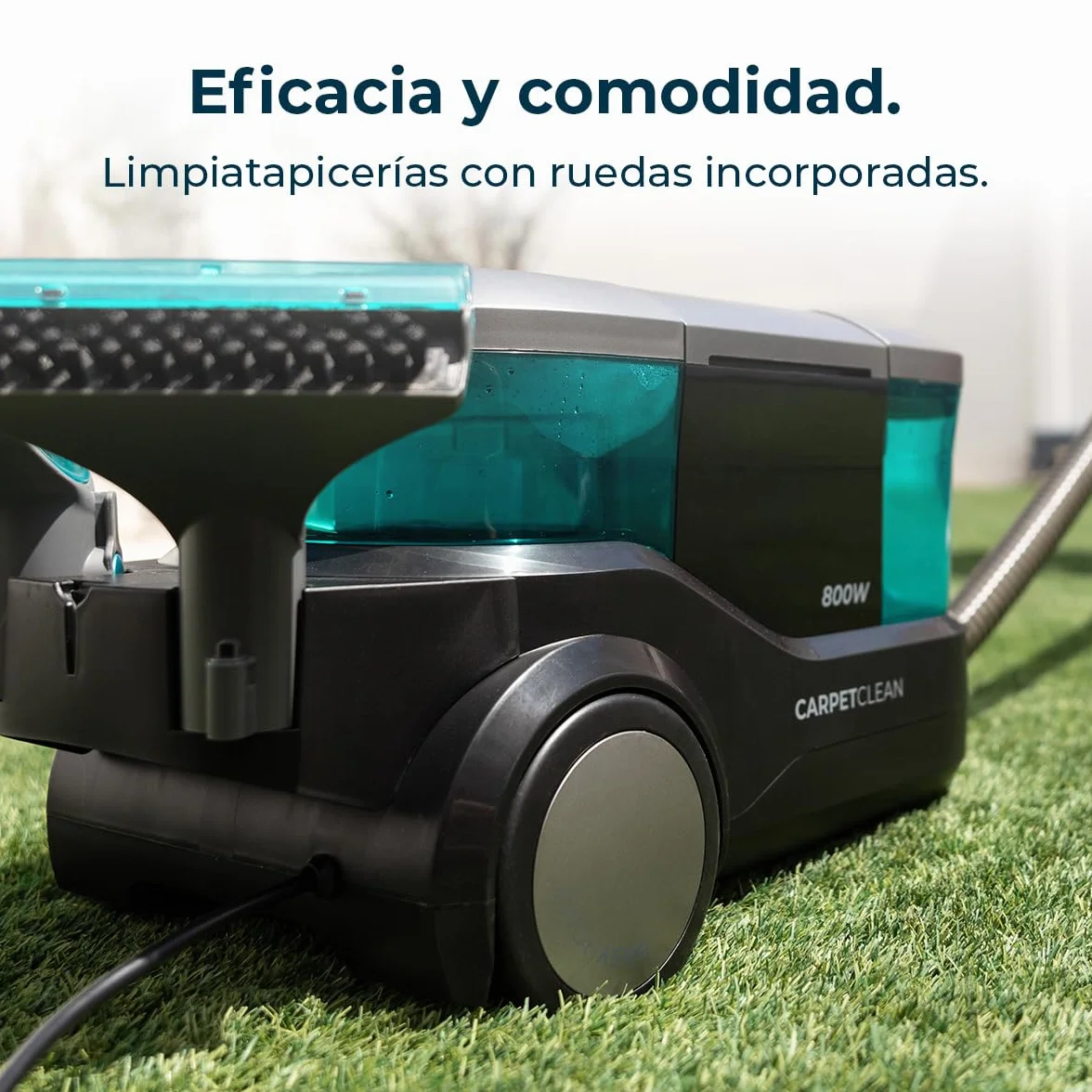Cecotec Limpiador Aspirador de Tapicerías y Alfombras, Aspiradora de Trineo Conga CarpetClean 10000 EasyHome. 800W, Depósito de Agua Limpia 3L y Agua Sucia 1,5L, Multisuperficie, Kit Accesorios