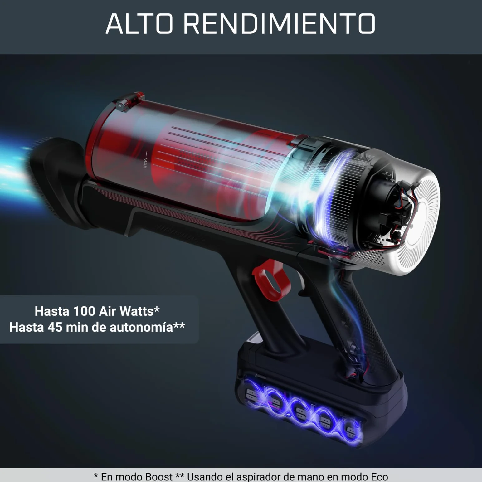 Rowenta X-Force Flex 9.60 Animal Care - Aspiradora Escoba sin Cable, 100 AW de Potencia, batería 45 min, Tubo Flexible, luz LED, Ajuste automático, Cepillo Mascotas (Reacondicionado)