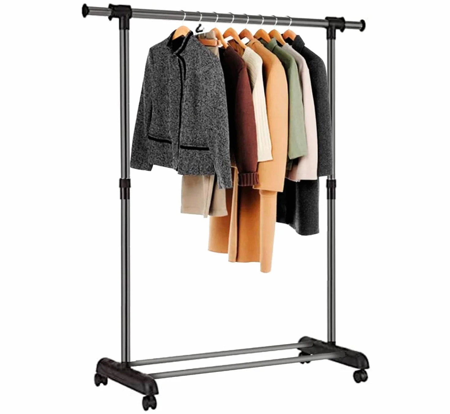 Burro Ropa Perchero Colgador de Ropa Metálico 43x160x150 cm con Ruedas