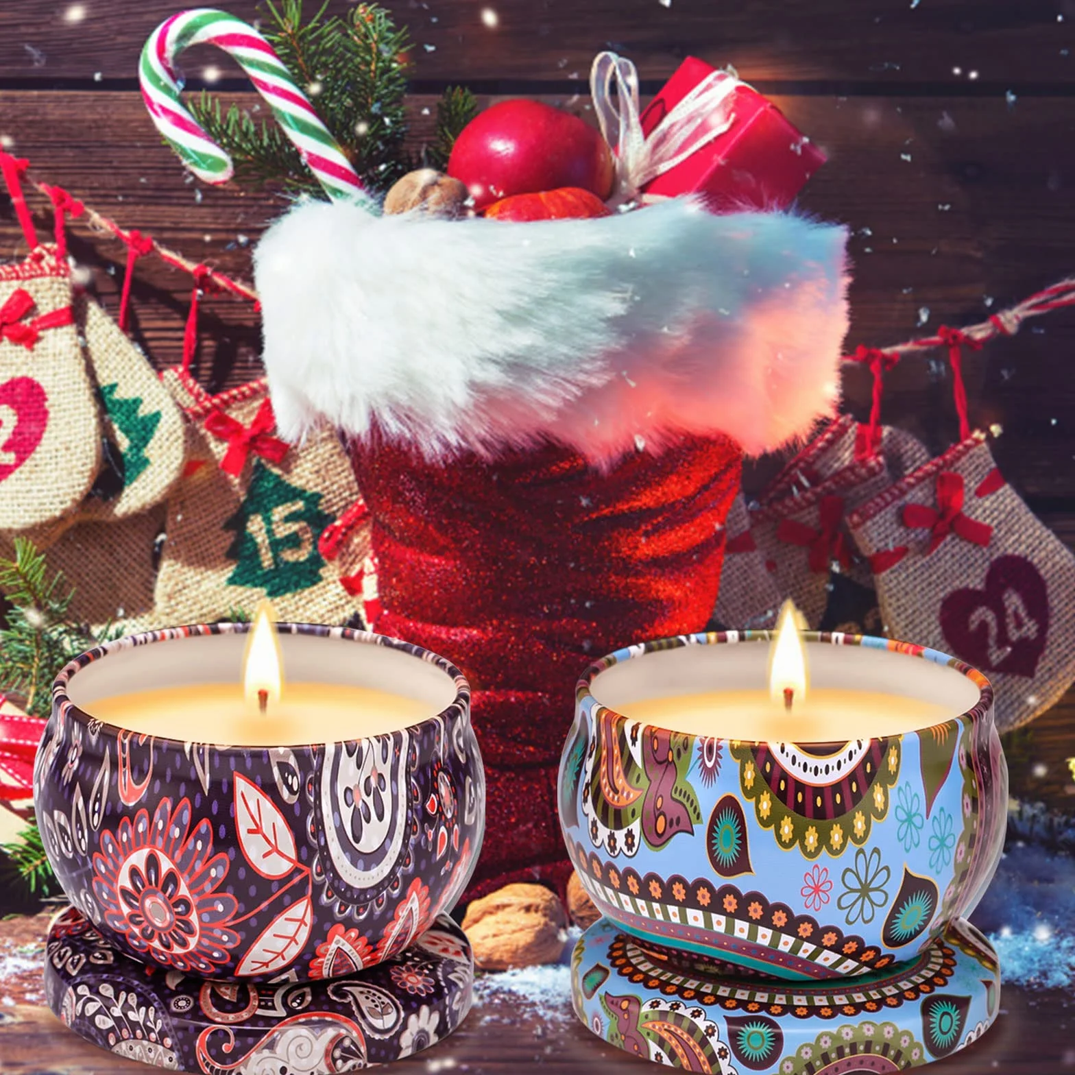 8 Piezas Regalo de Velas Perfumadas,Velas Aromaticas, Cera de Soja Natural,Aromaterapia Decoración para Relajación Fiesta Boda Baño Yoga Cumpleaños Navidad Día de San Valentín