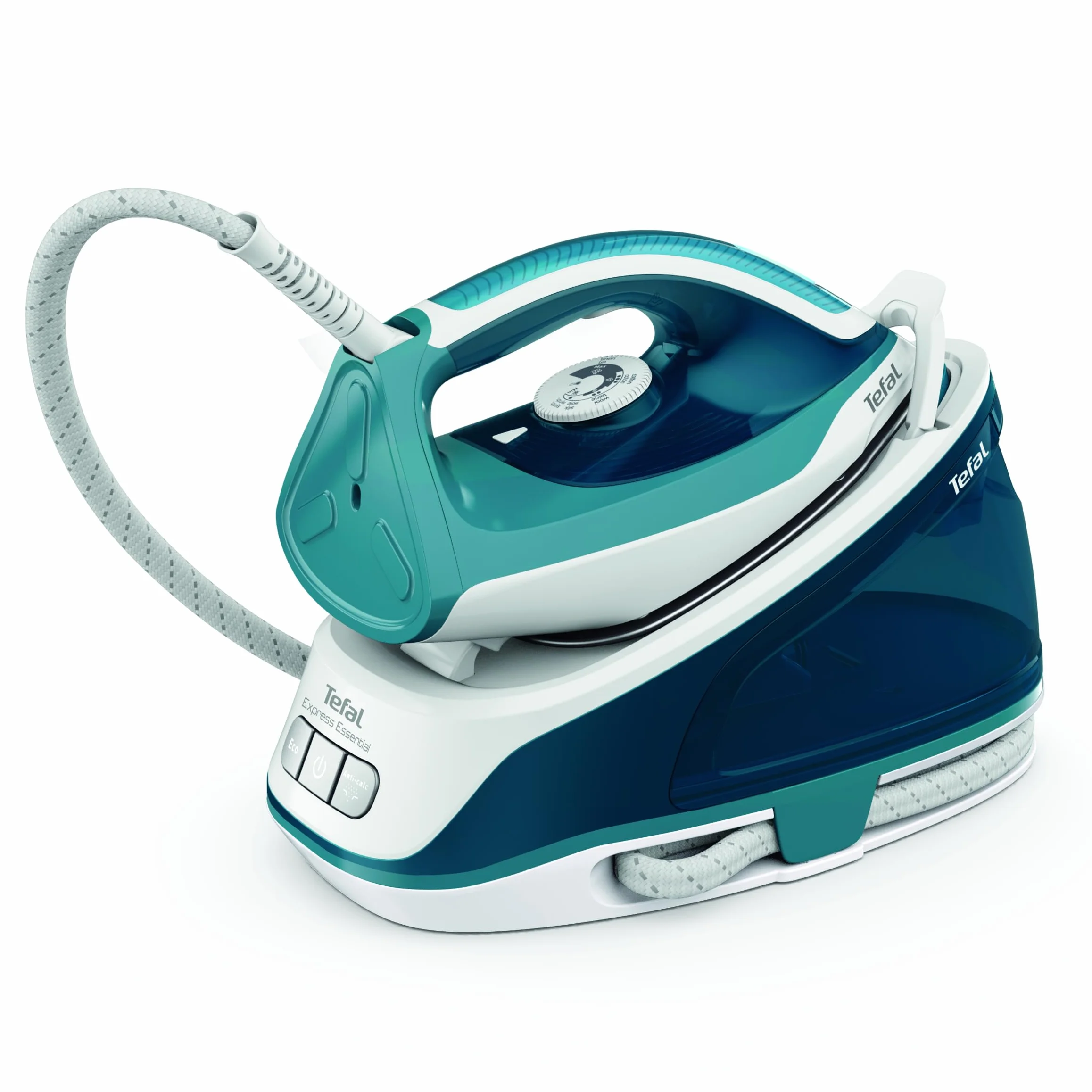 Tefal SV6115 Express Essential - Plancha de vapor (5,2 bar, golpe de vapor: 280 g/min, vapor continuo: 120 g/min, tecnología Calc Clear, suela Xpress Glide, 2200 W, 1,4 L, 36,2 x 17,9 x 25,6 cm)