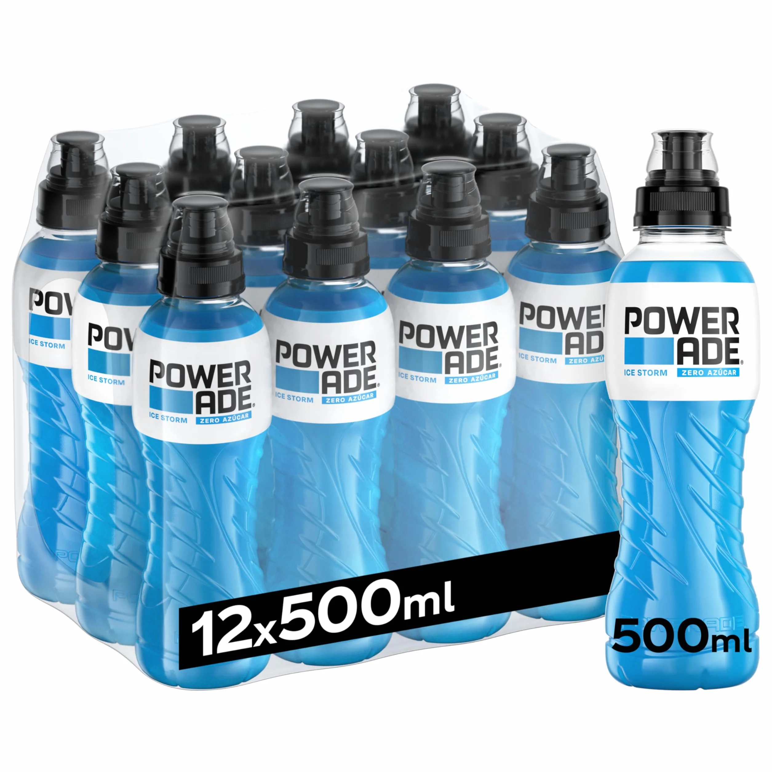 Powerade Ice Storm Zero Bebida Isotonica Sin Gluten Pack 12 x 500ml