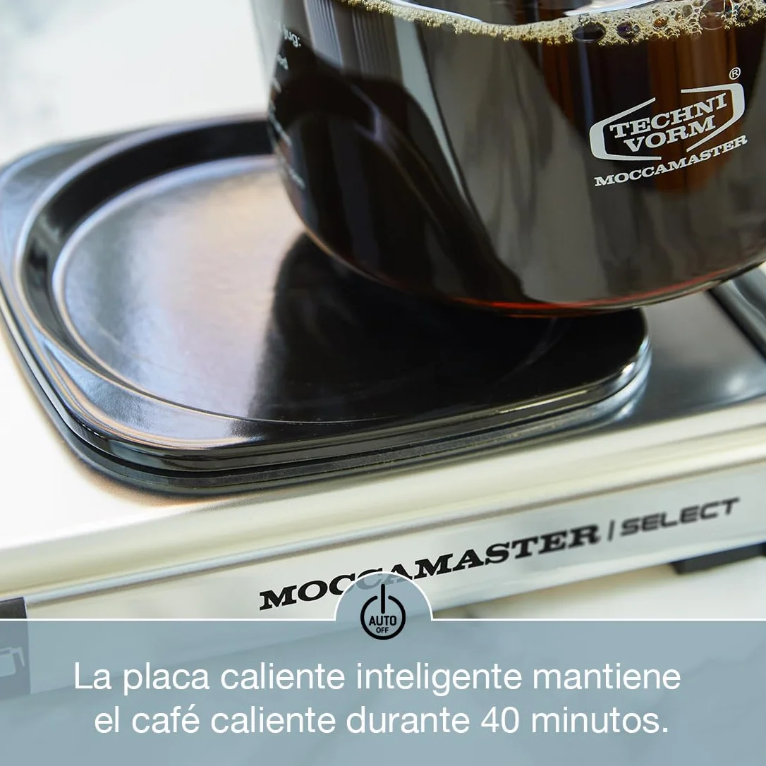 Moccamaster KBG Select, Cafetera de filtro, Jarra de vidrio, Matt Black, 1.25L