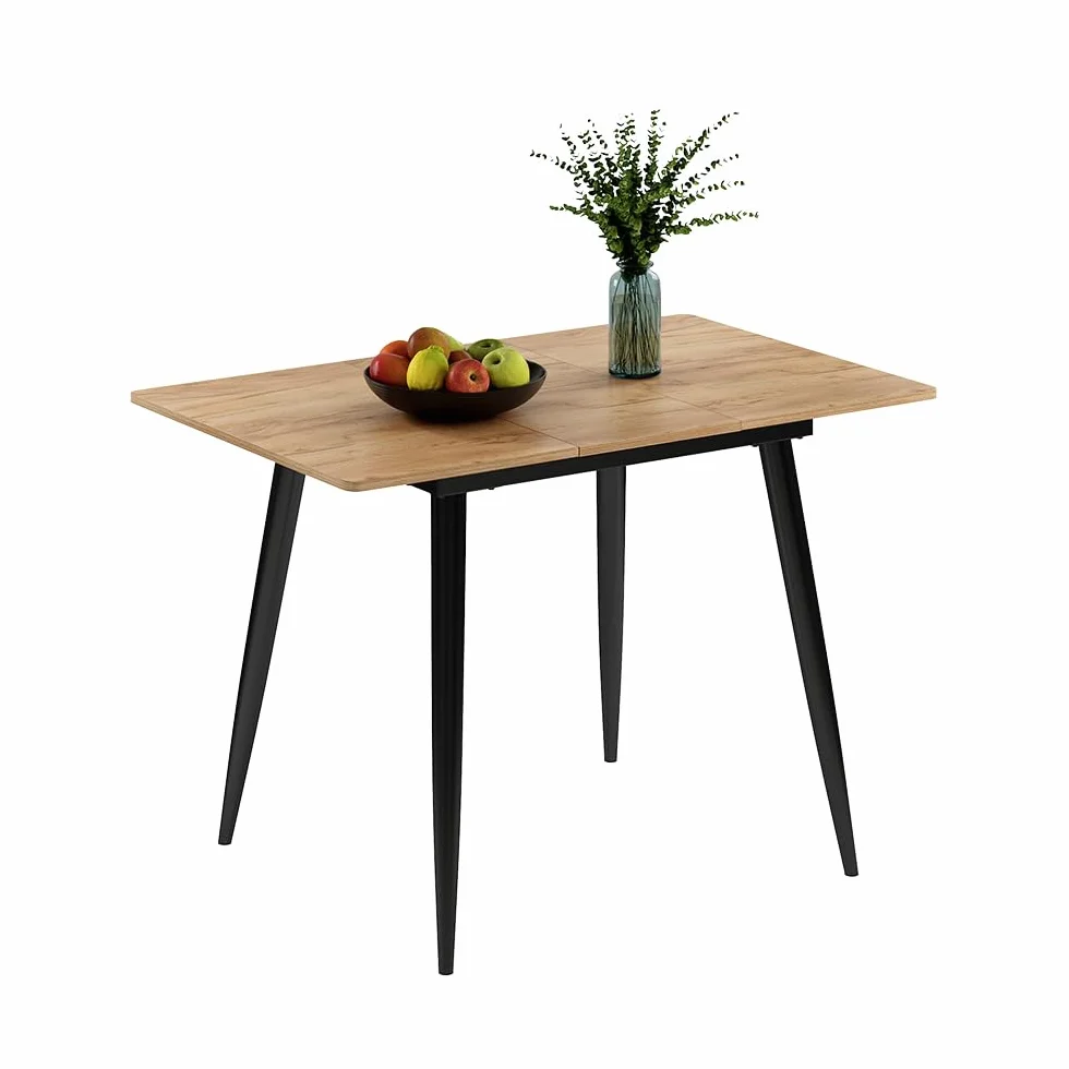 Vicco Mesa de Comedor Beaver, Goldkraft Roble/Negro, 80 x 70 cm Extensible, para Uso Flexible como Mesa de Comedor o de Trabajo
