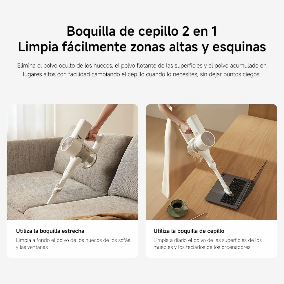 XIAOMI Aspiradora inalámbrica G20, 25 kPa, 150 AW, 60 min autonomía, filtración 99.9%, luz frontal para polvo