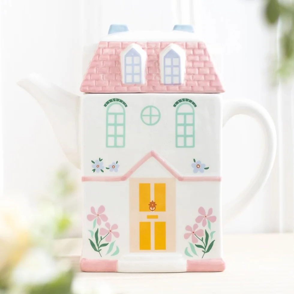 Pastel House Shaped Teapot