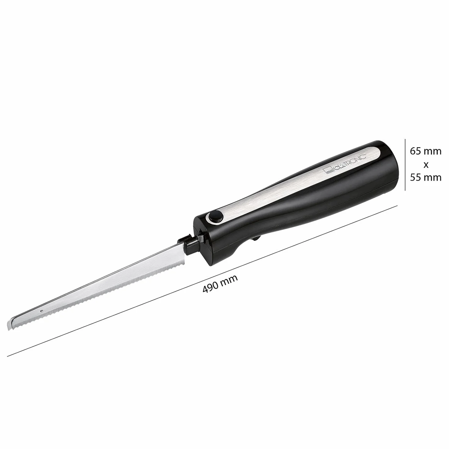 Cuchillo eléctrico para pan de carne con cuchillas dobles de acero inoxidable, incluye caja y paño de cuidado, cuchillo electrónico, potente motor de 120 W, silencioso, inoxidable, color negro