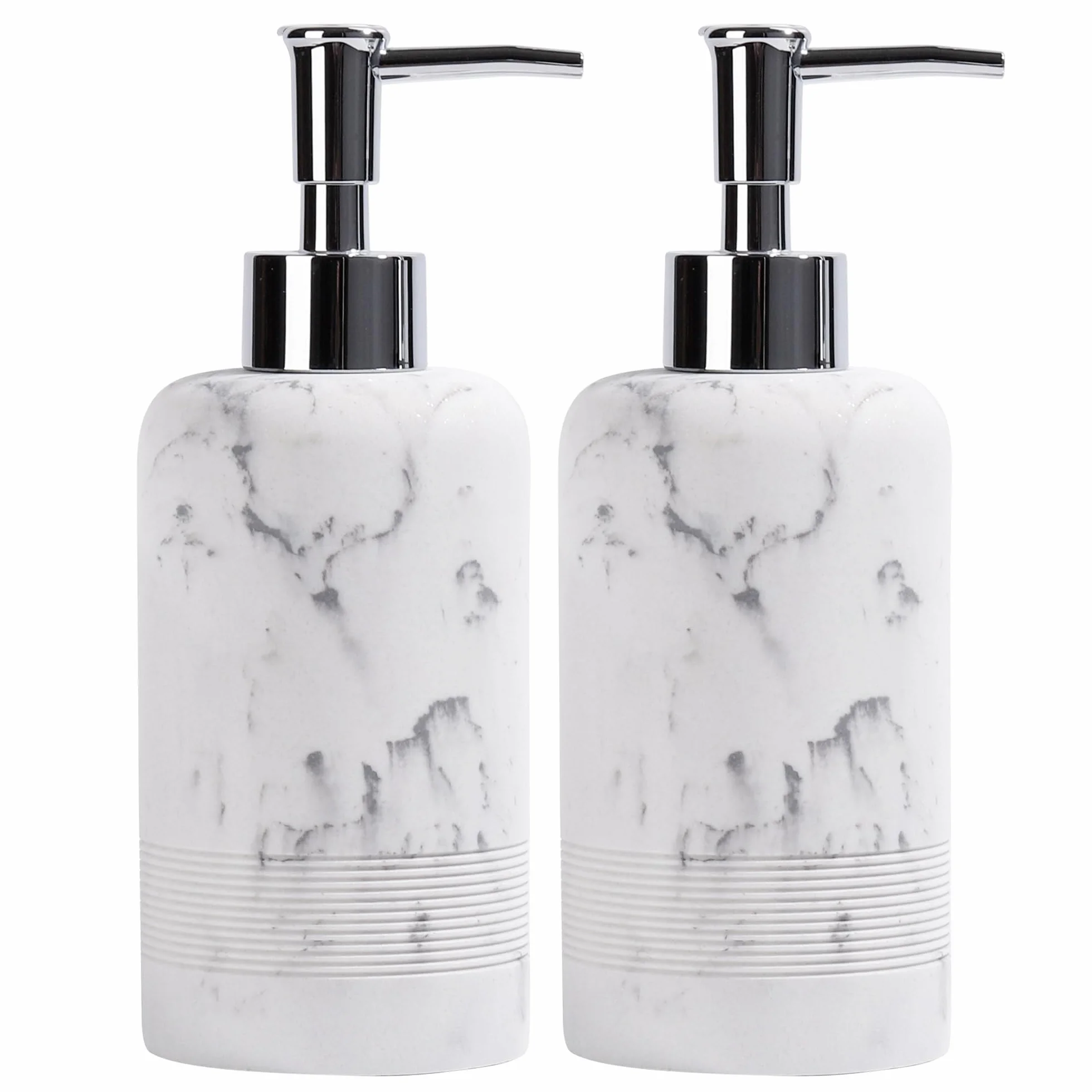 YMXYJM Dispensador de jabón con bomba de acero inoxidable a prueba de óxido, dispensador de jabón líquido recargable para baño, dispensador de jabón de cocina premium, color blanco