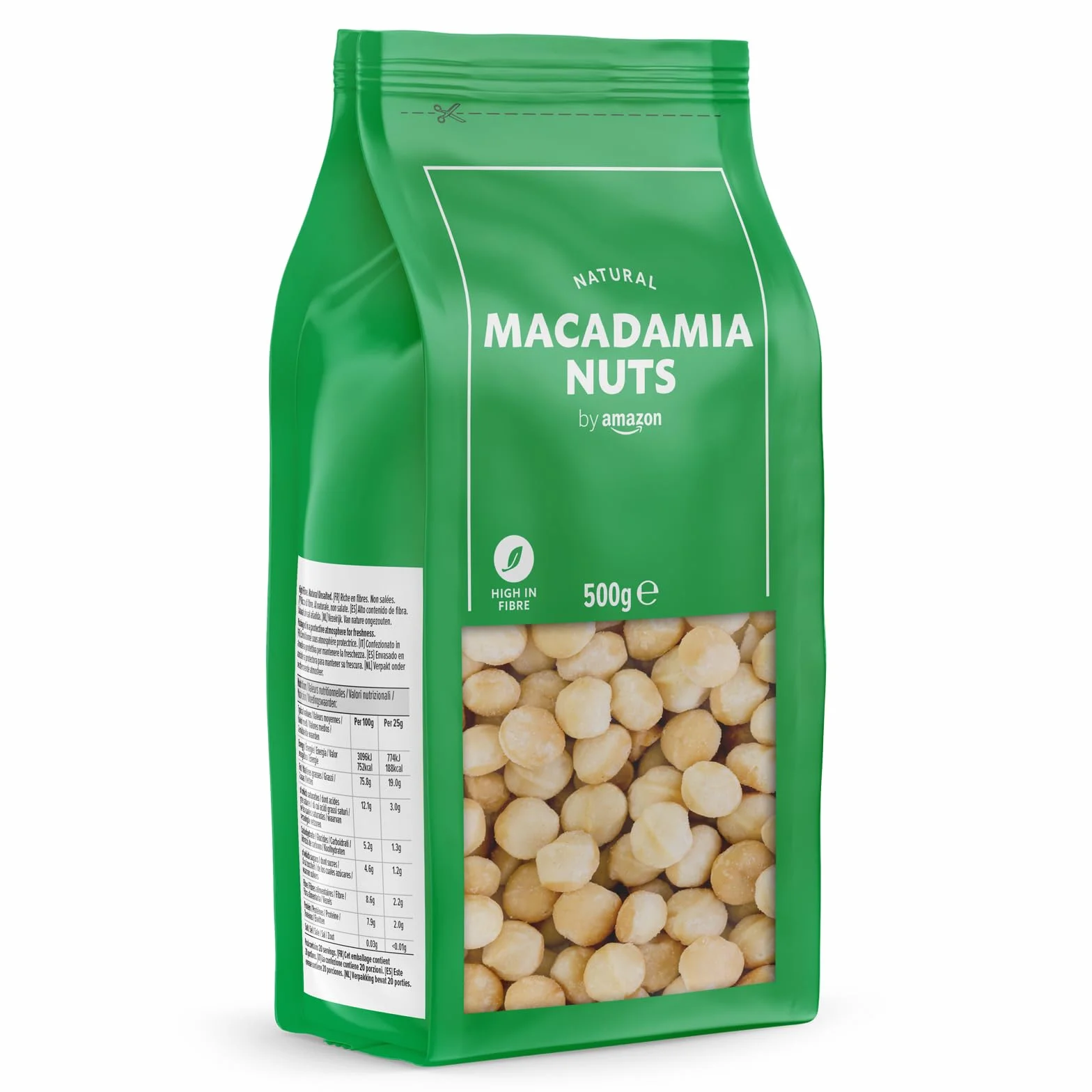 Amazon Nueces de macadamia Sin Sal 500 g Paquete de 1