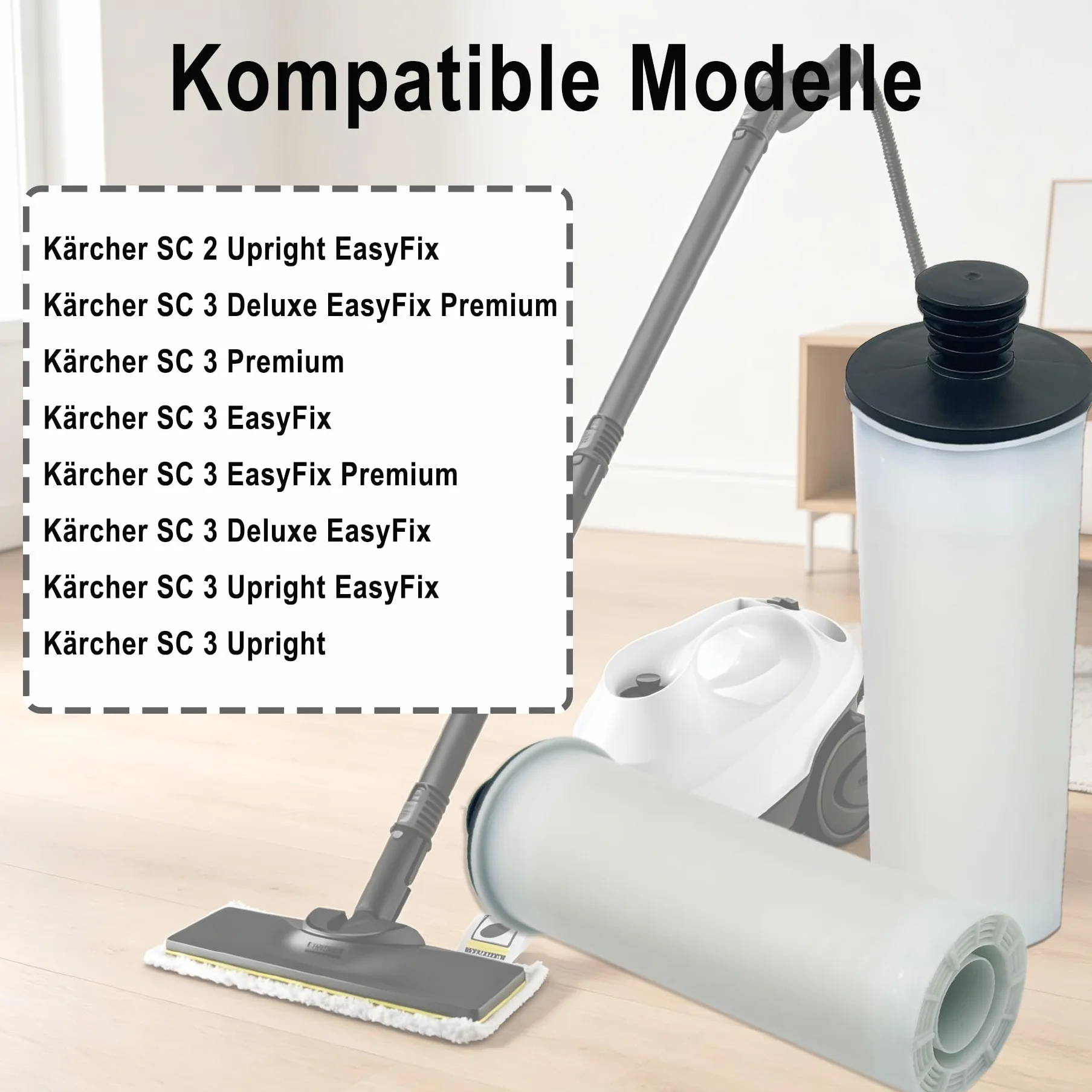 2 cartuchos de descalcificación compatibles con Kärcher SC 2 Upright, SC 3 Deluxe, SC3 Upright limpiador de vapor accesorios, repuesto para 2.863-018.0