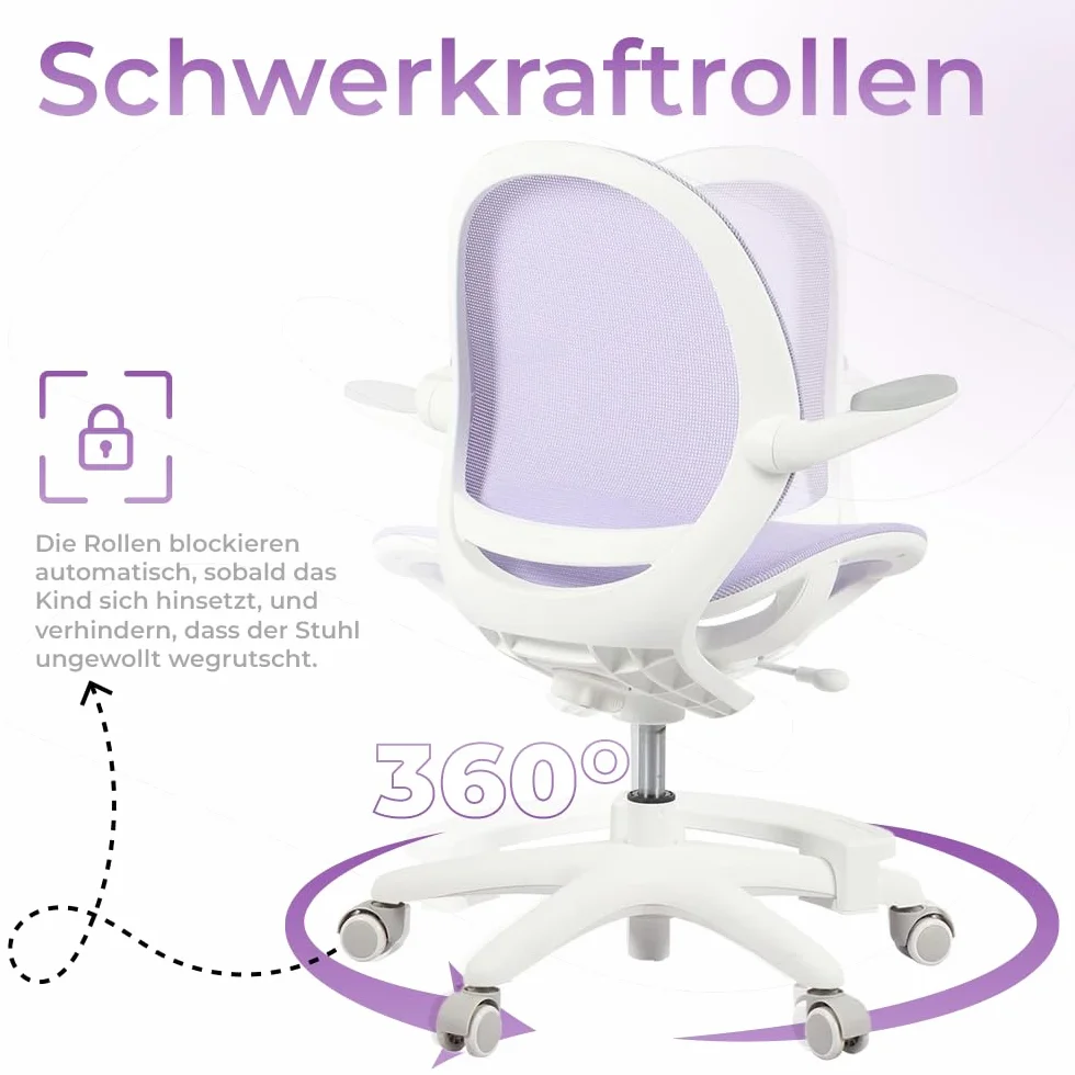 Spacetronik Silla de escritorio para niños – Silla de oficina infantil con reposapiés y reposabrazos ajustables – Silla de escritorio ergonómica para niños de 5 – 14 años de edad – 82,5 – 90 cm de