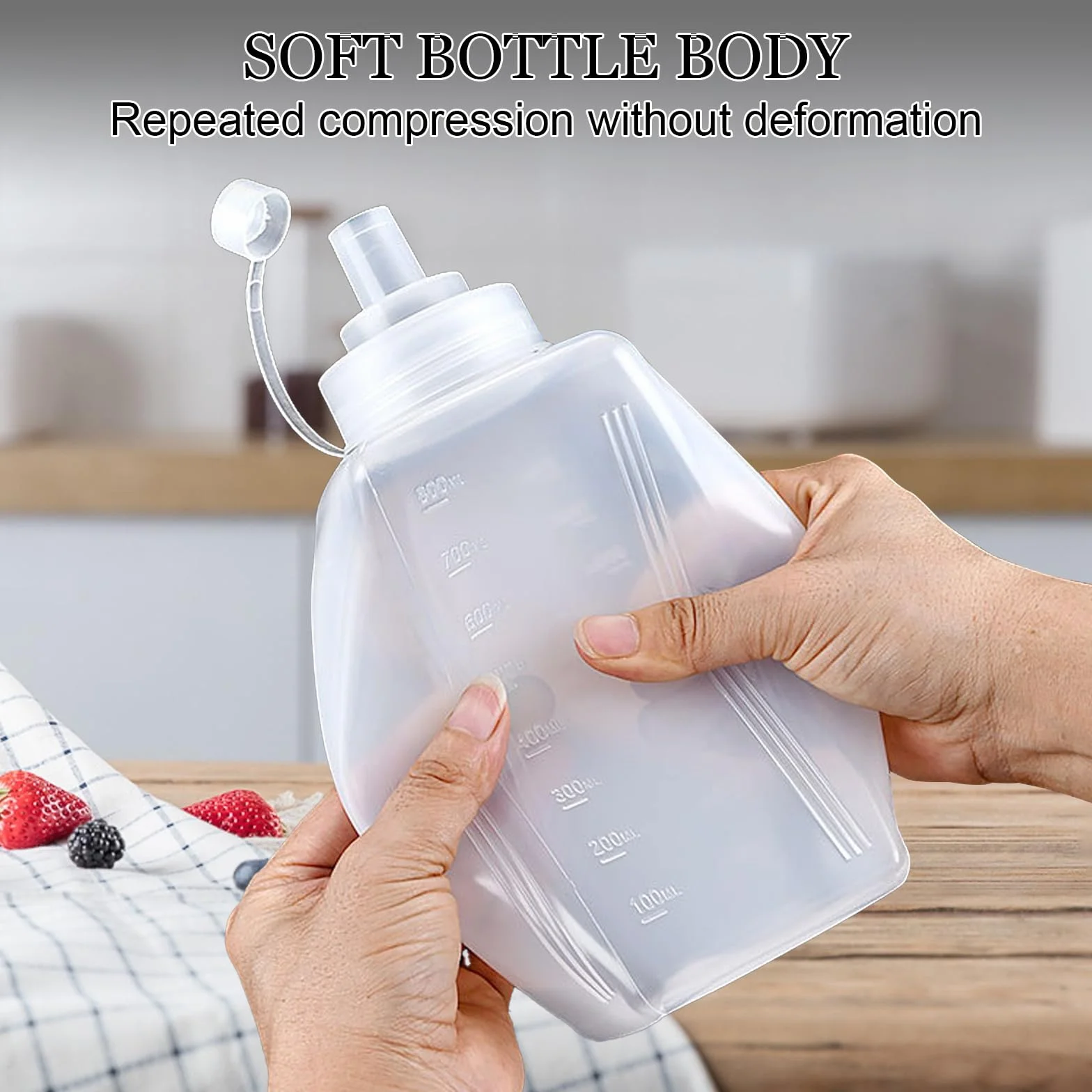 3Pcs Squeeze Bottle, Botella de Salsa, Boca Ancha Dispensador de Botellas de Plástico, Condimento Botellas para Salsa de Tomate, Mostaza, Mayonesa, Salsa Picante Y Aceite De Oliva (# 1000ML)