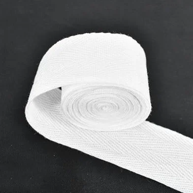 Paquete de cinta de espiga con cinturón de algodón 100% de 30MM de ancho, cinta de algodón de 50 yardas para ropa hecha a mano, aproximadamente 50 yardas_