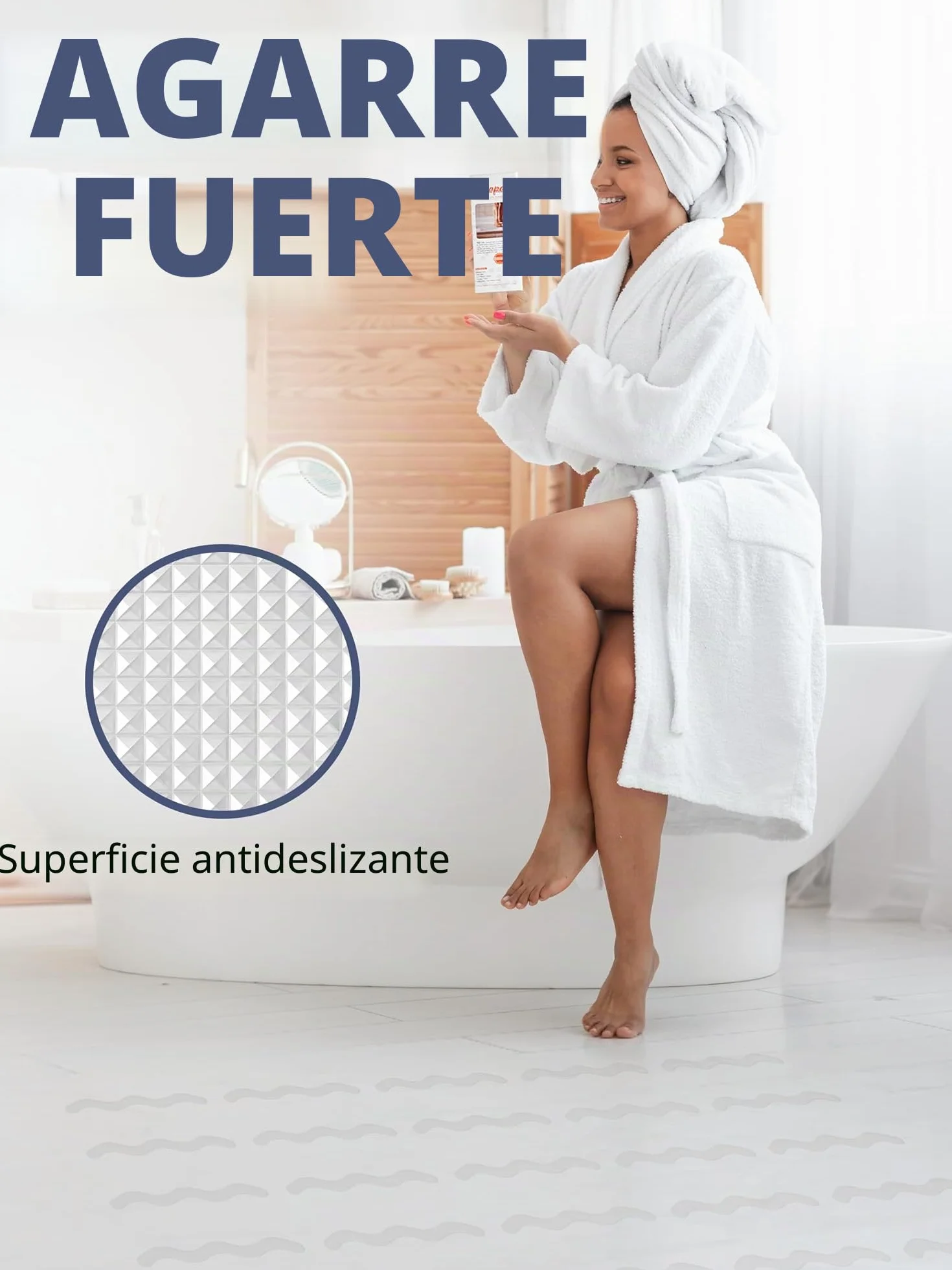 Secopad Pegatinas Antideslizantes para Ducha, 24 unidades, Tiras de Seguridad para Bañera, Escaleras, Transparente