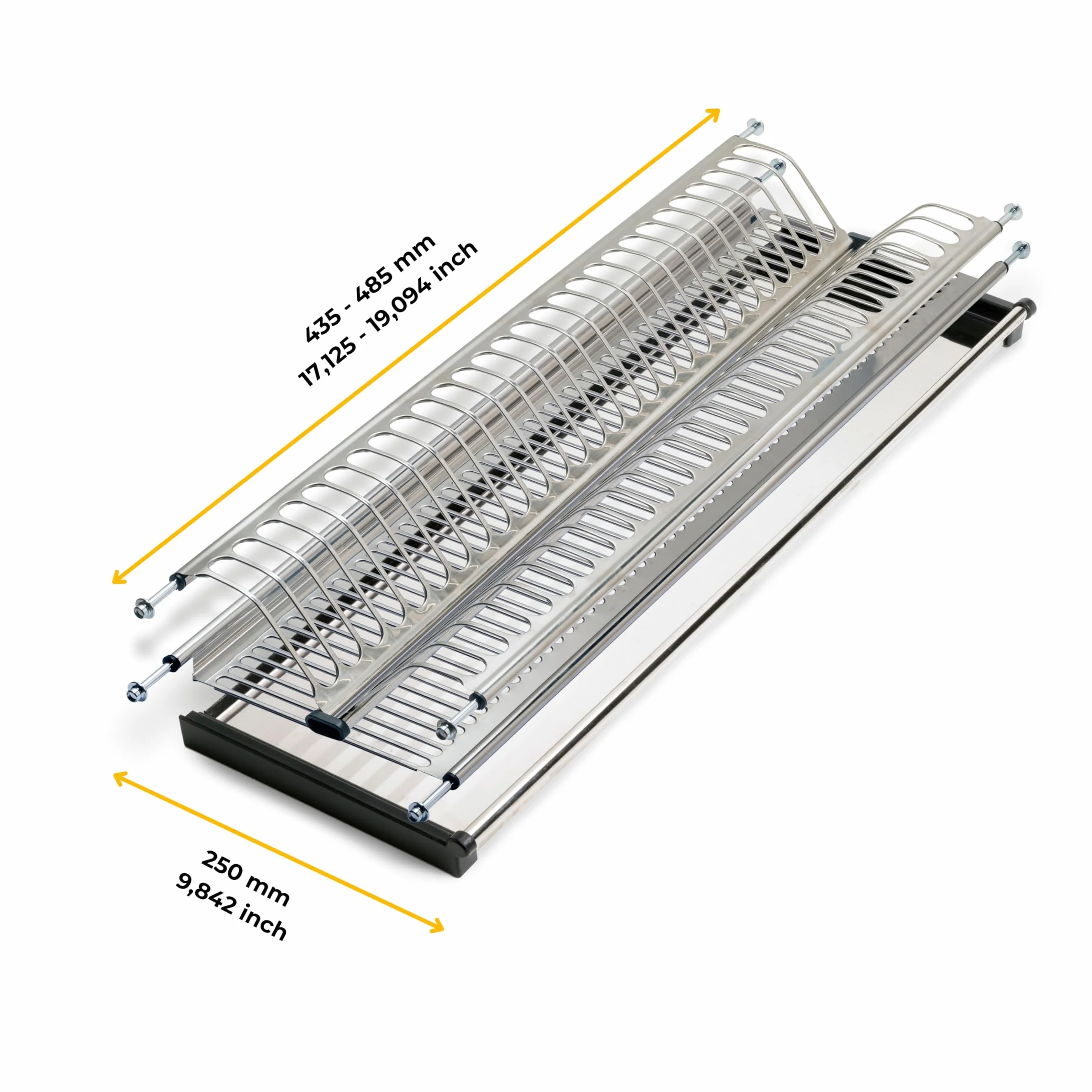 Escurreplatos Drynox para módulos altos 435-485 mm Acero Cromado